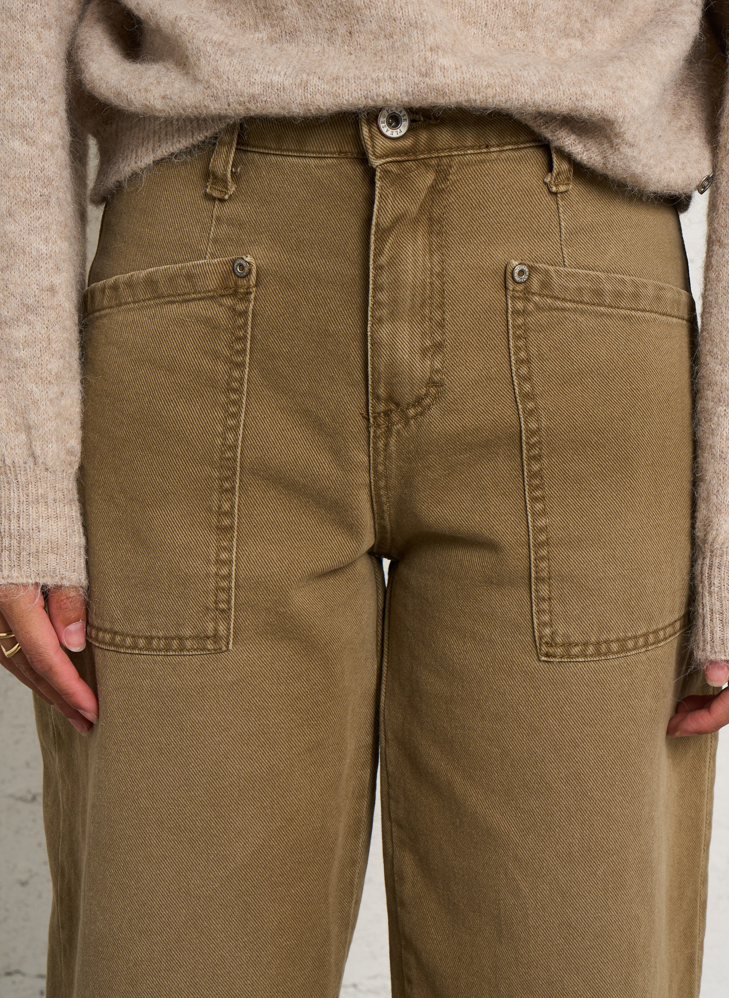 Cotton balloon jeans PLEASE Khaki