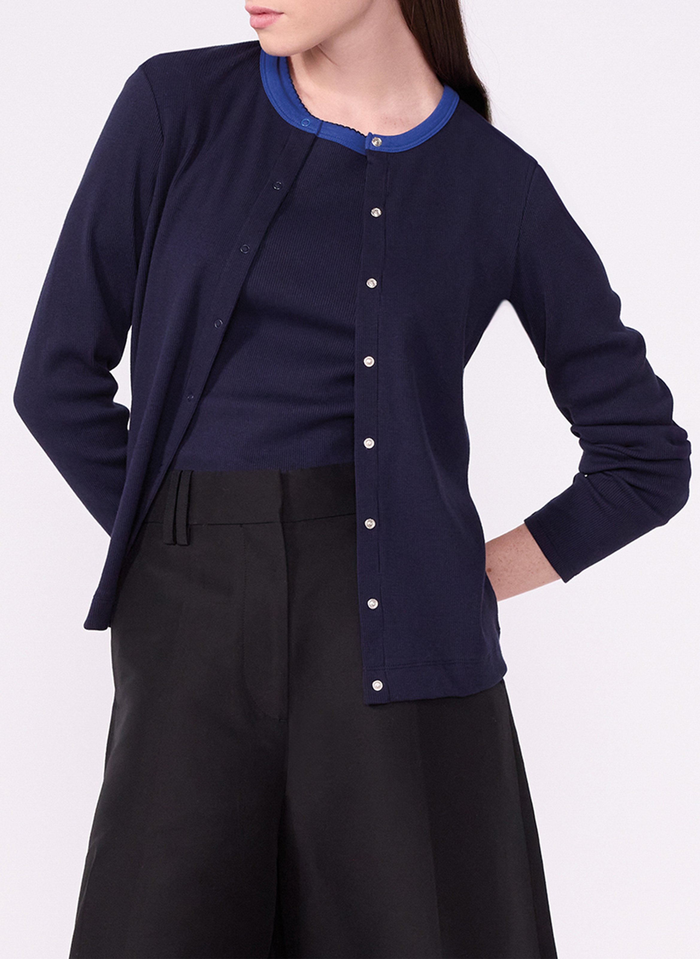 Gilet manches longues en coton PETIT BATEAU Bleu
