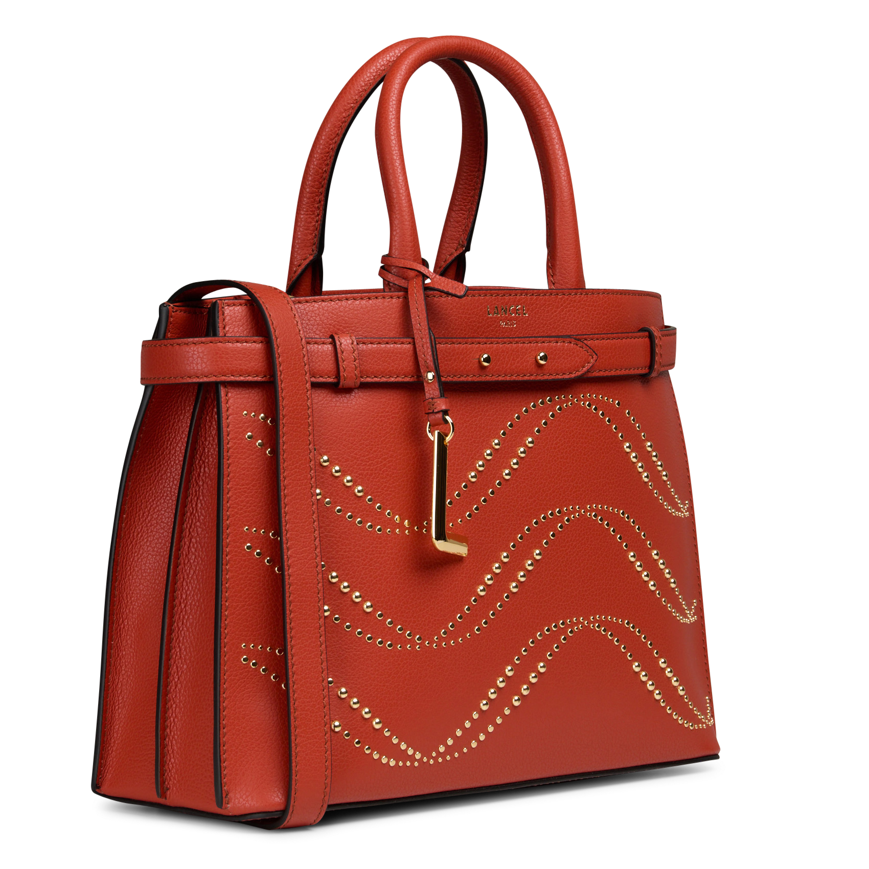 Handtas met strass in leer | Oranje LANCEL Dames