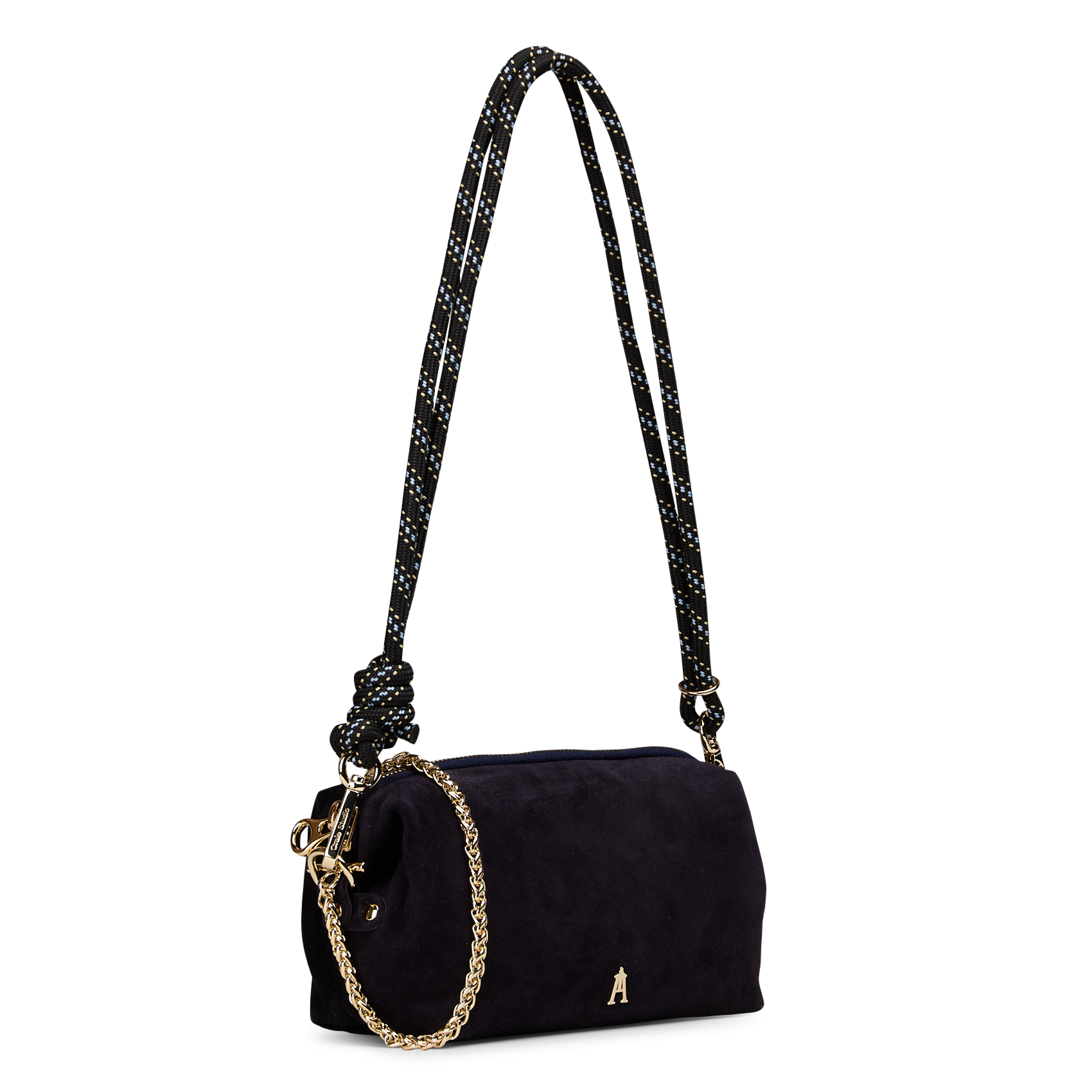 Geschnürte Beuteltasche aus strukturiertem Leder | Blau CRAIE STUDIO Damen