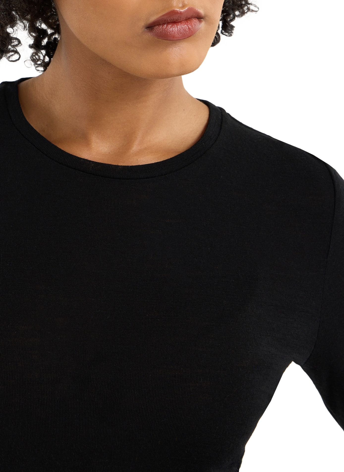Solid round-neck wool sweater bora SAISON 1865 Black