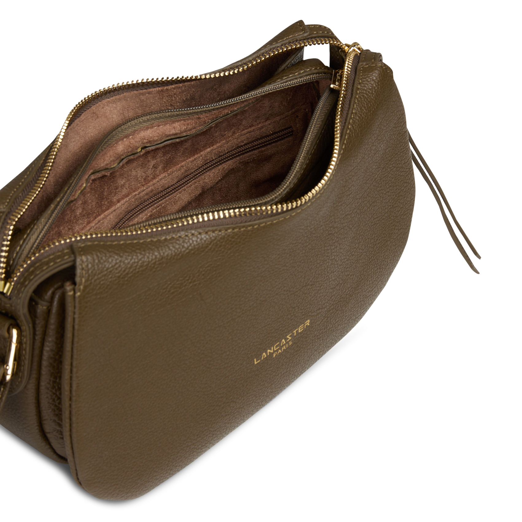 Schultertasche aus Leder LANCASTER PARIS Khaki