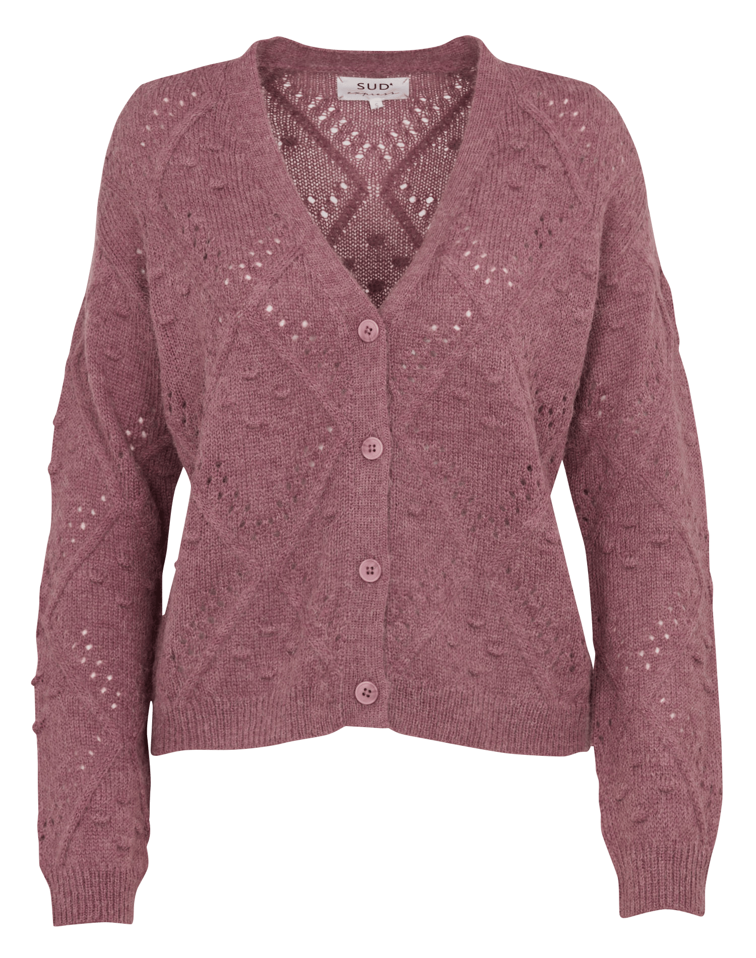Gebreid vest met kanten details en lange mouwen SUD EXPRESS