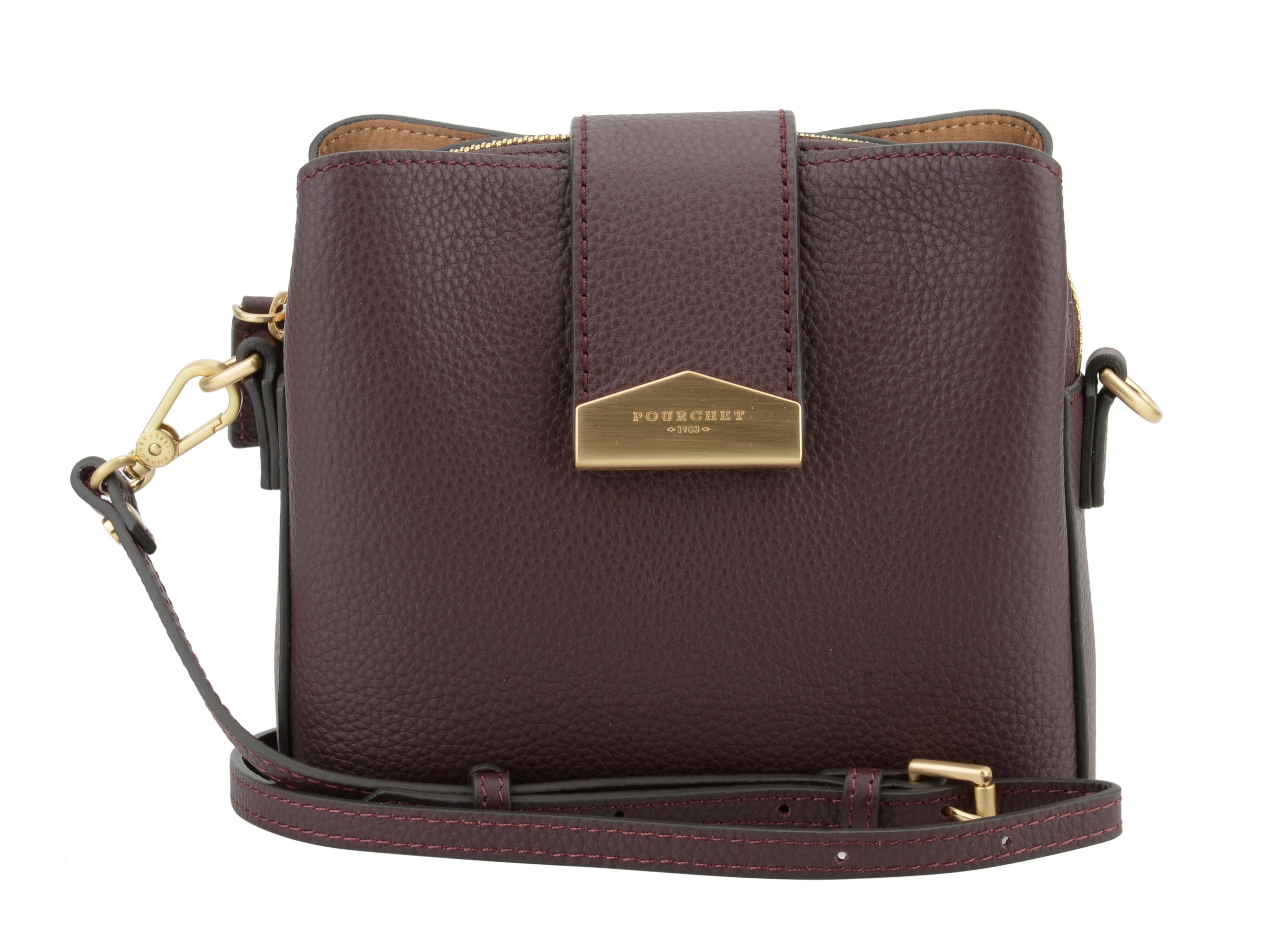 Crossbody bag in cowhide leather POURCHET