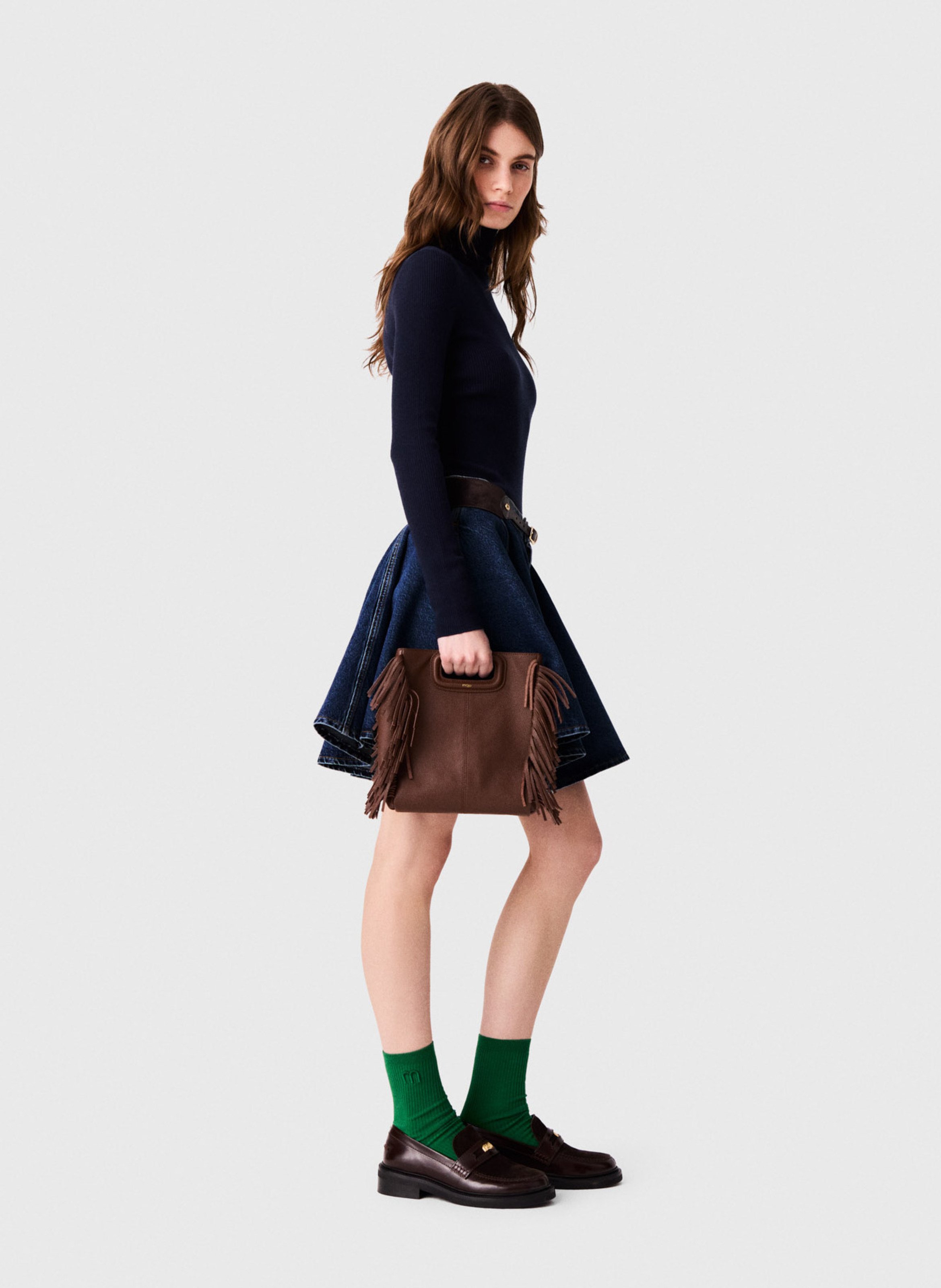 Fitted wool and silk sweater MAJE Blue