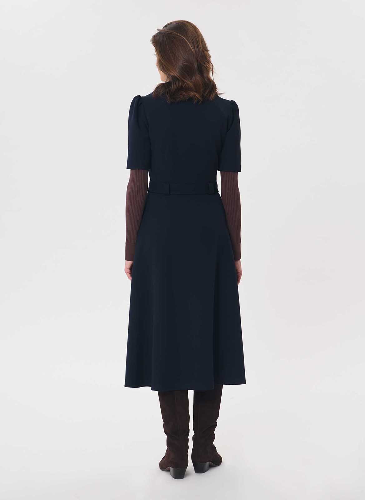 Fitted and flared midi dress TARA JARMON Blue