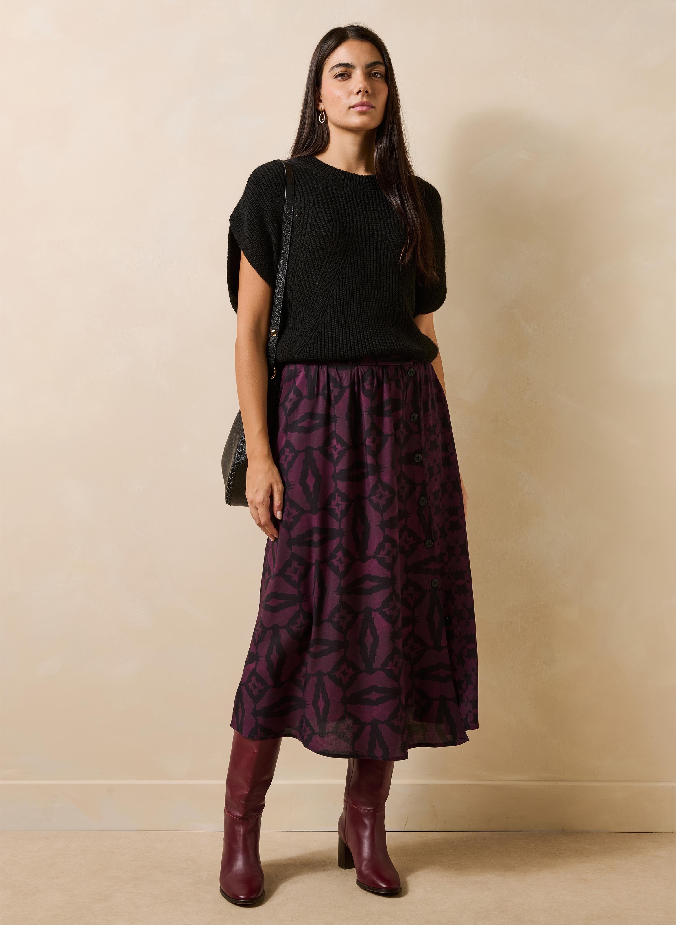 Lange, uitlopende rok met print LA FEE MARABOUTEE Veelkleurig