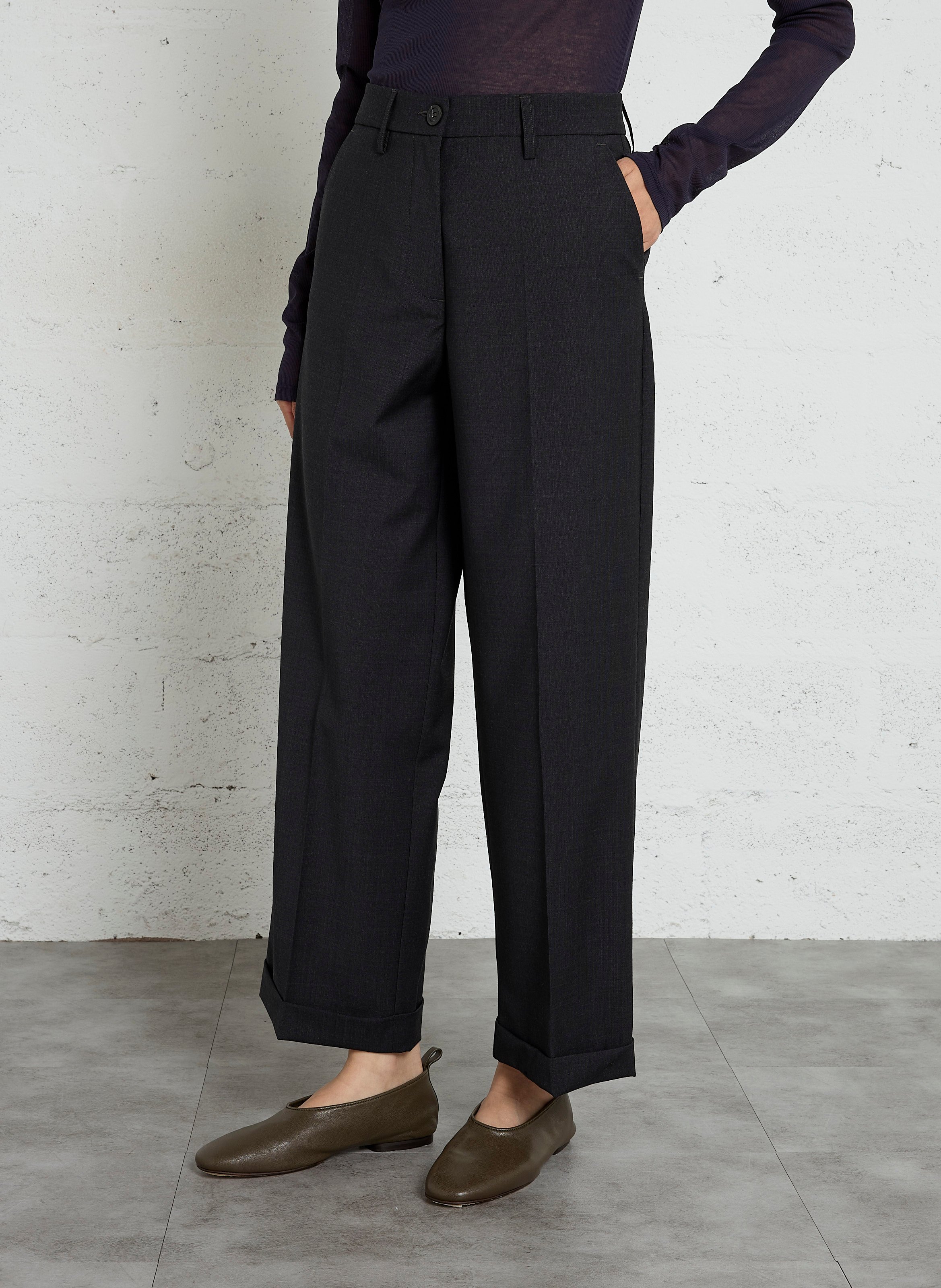 Pantalon costume en laine mélangée MOMONI Gris