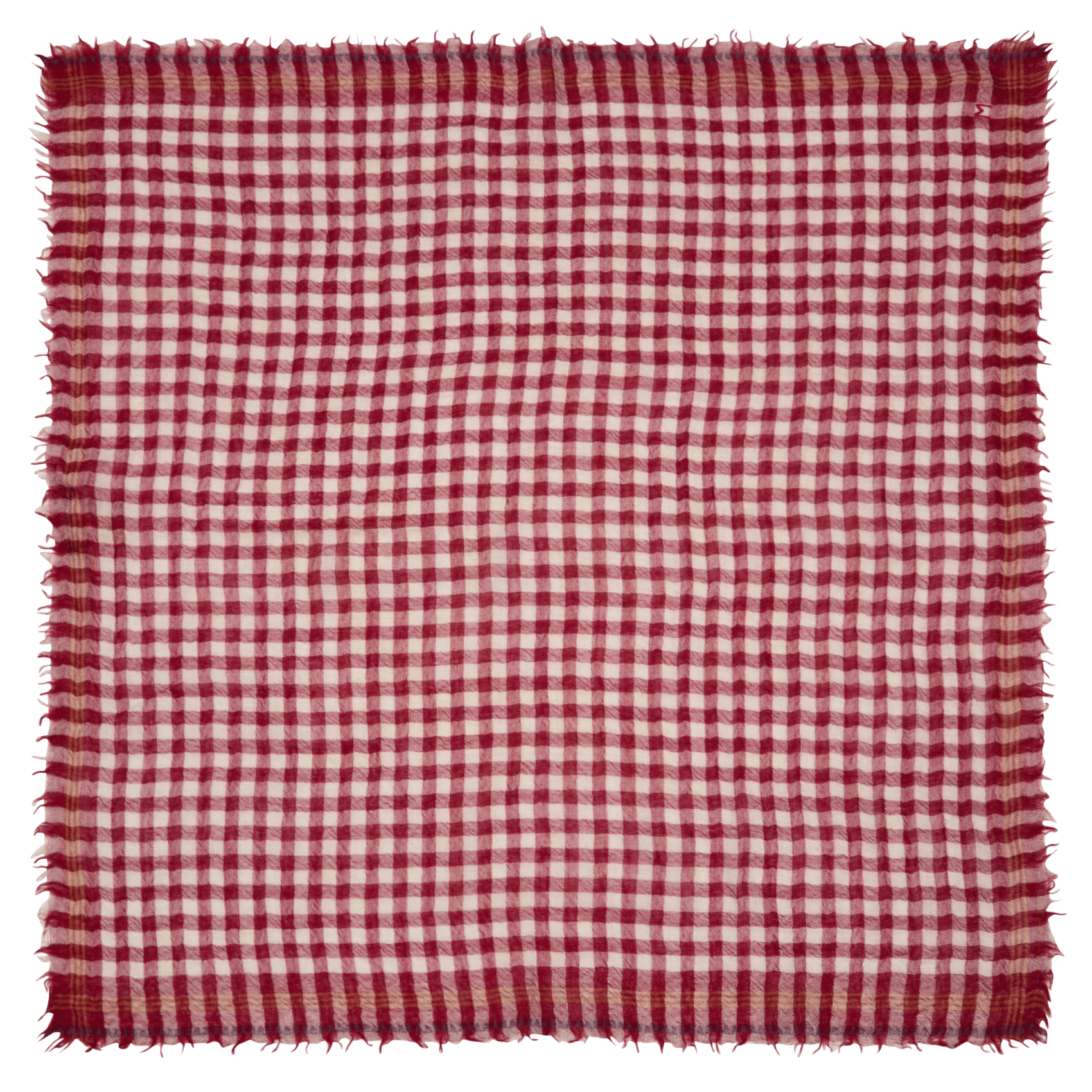 Foulard à carreaux en laine MOISMONT Rouge