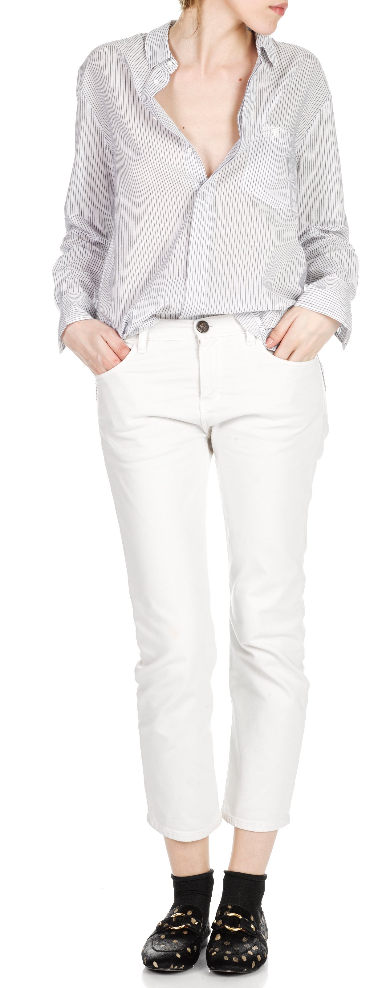 Jean cropped droit SWILDENS Beige