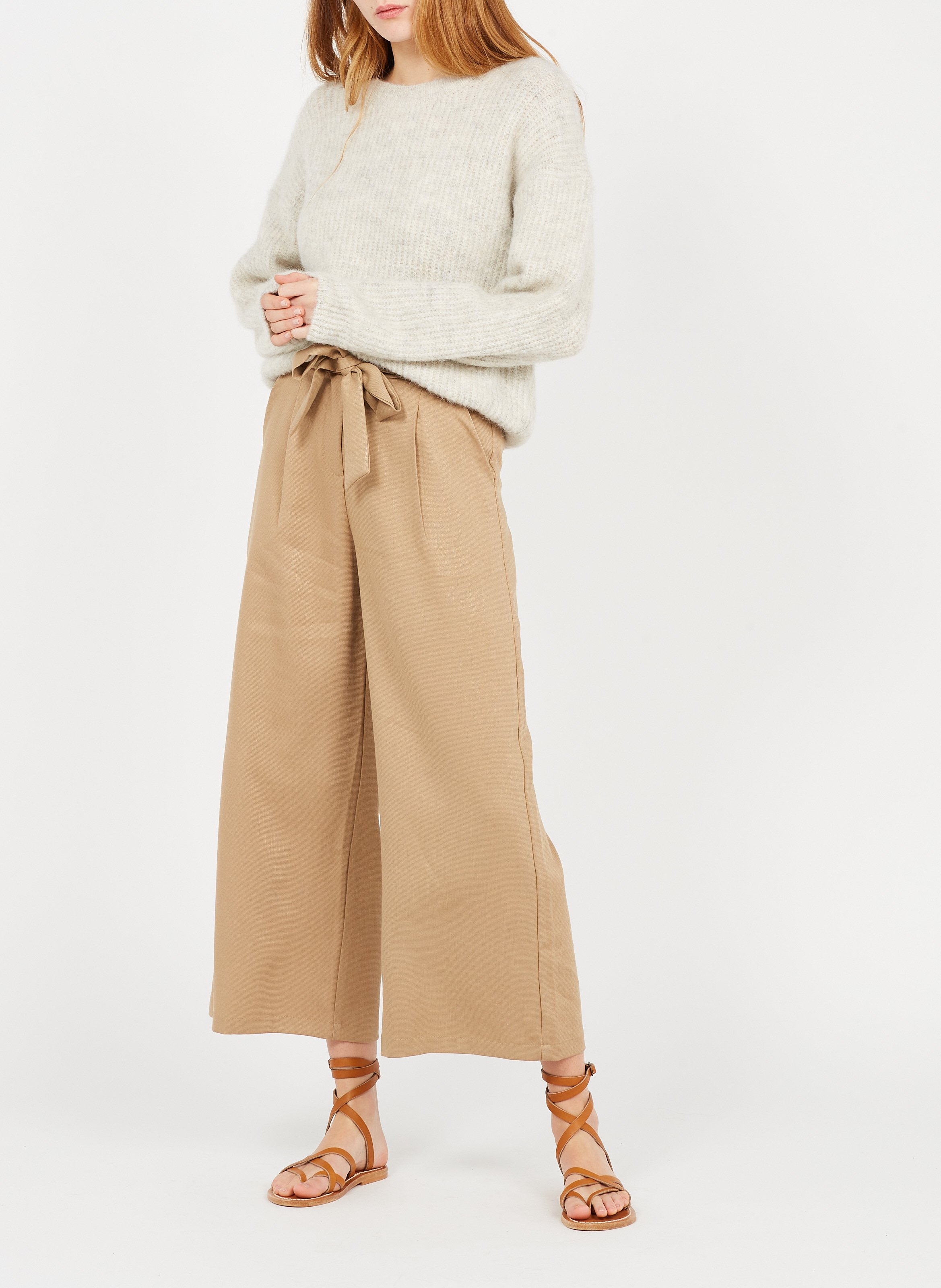 Rundhalspullover aus Strick-Mix AMERICAN VINTAGE Beige