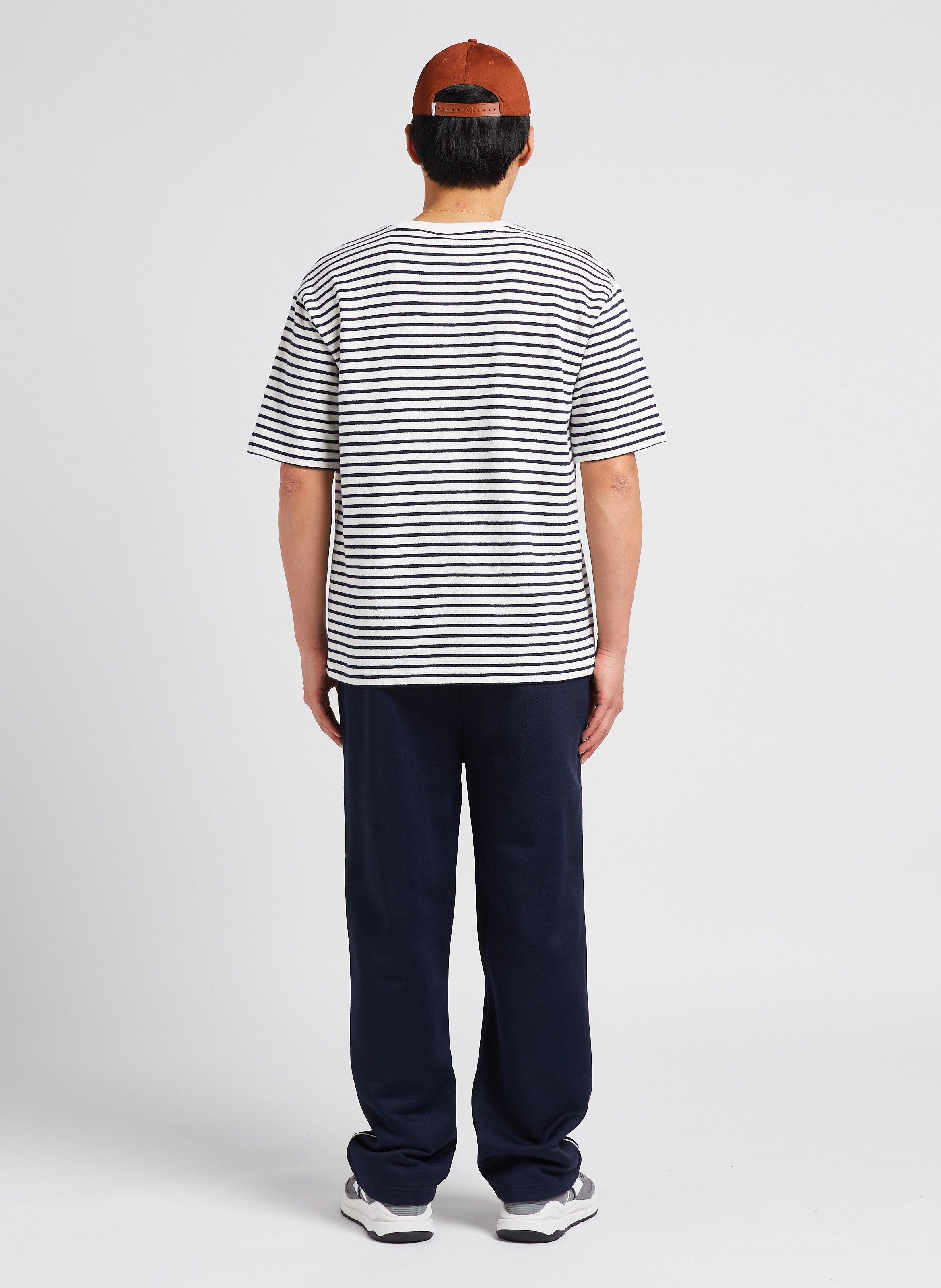 Tee-shirt col rond regular-fit rayé en coton  GANT Bleu