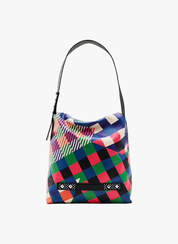 Multicolored Geometric print shoulder bag