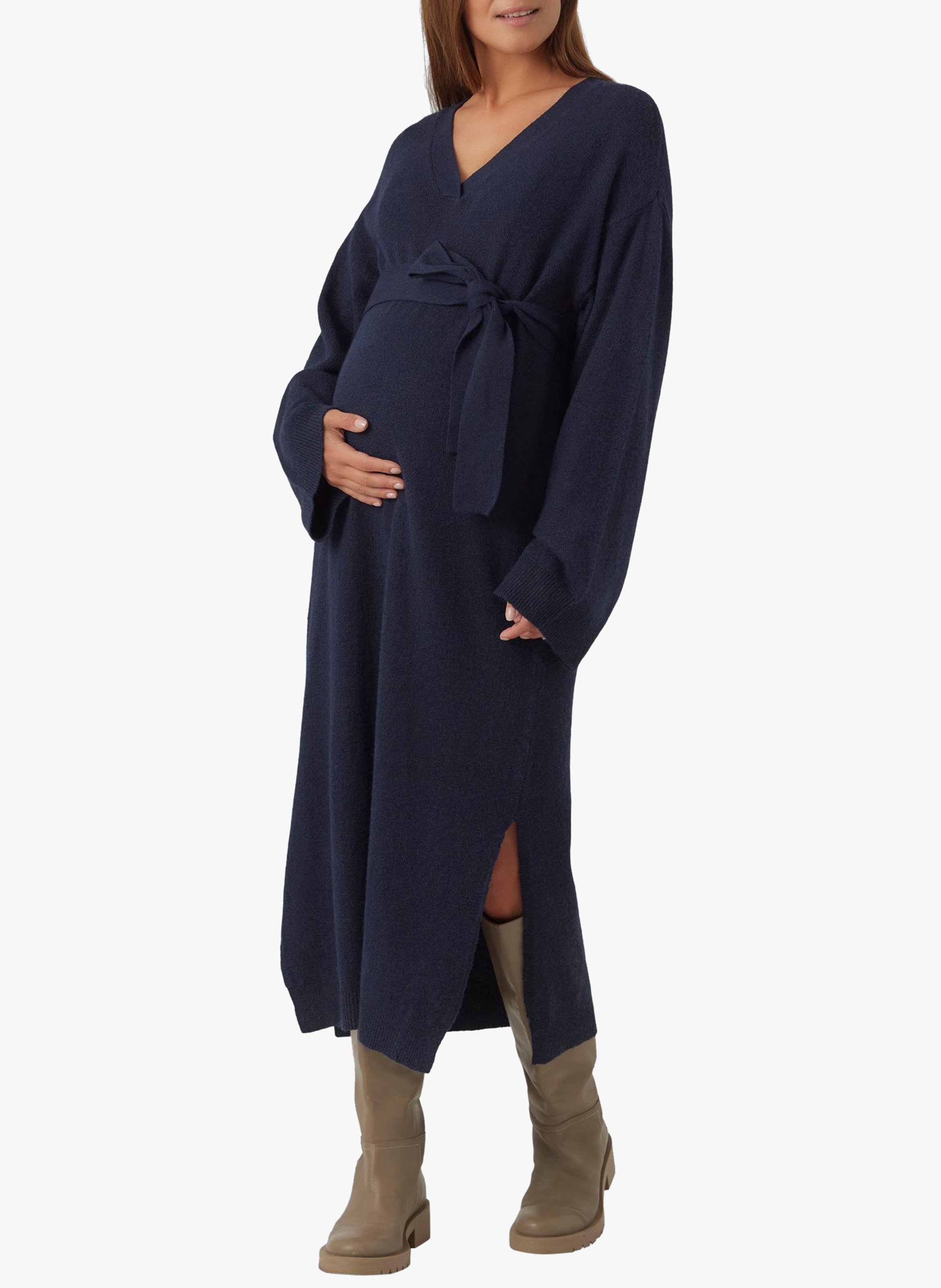 Robe de grossesse col V en maille  MAMALICIOUS Bleu