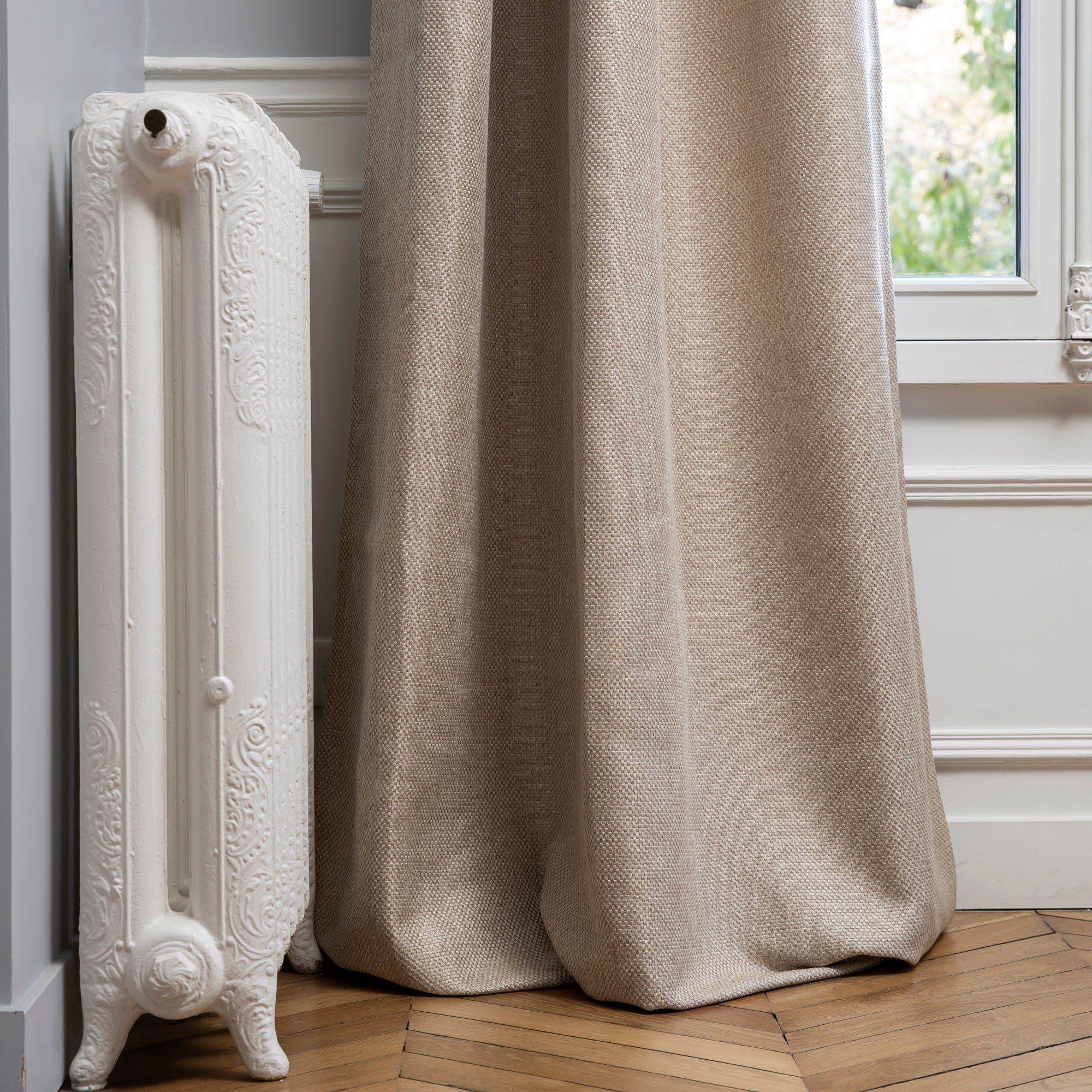COCONUT - Lined black-out curtain with eyelets MADURA Beige