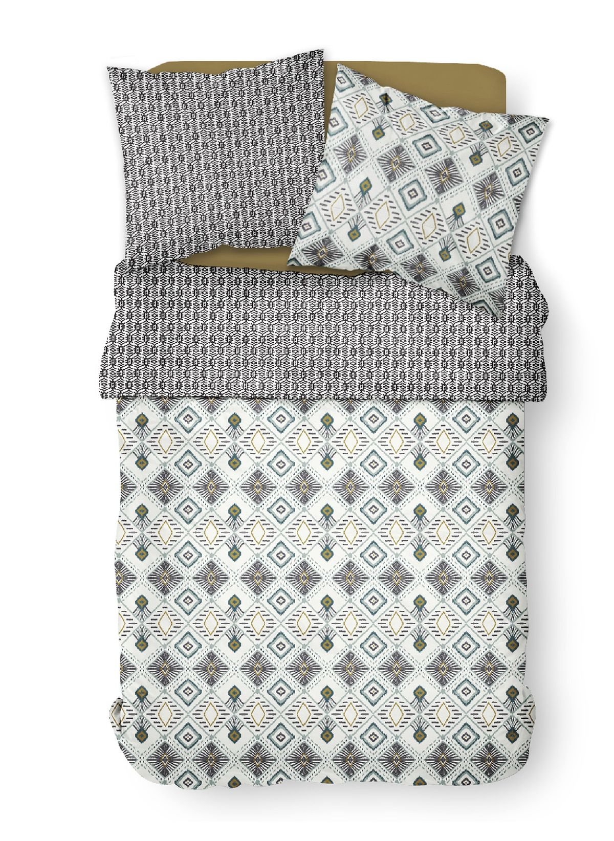 Printed cotton bedding set TODAY LINGE DE MAISON White