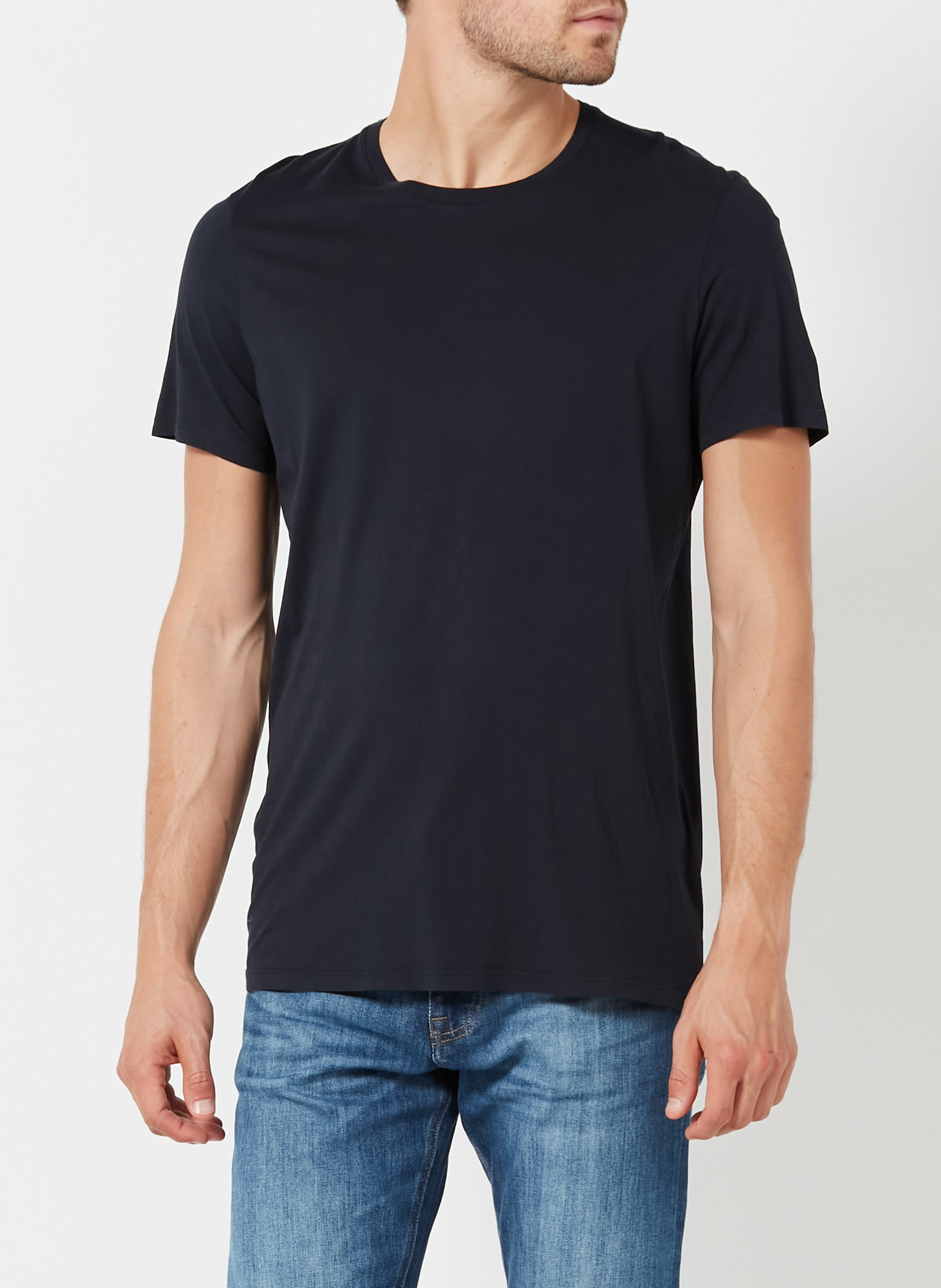 Tee-shirt col rond regular-fit en coton AMERICAN VINTAGE Bleu