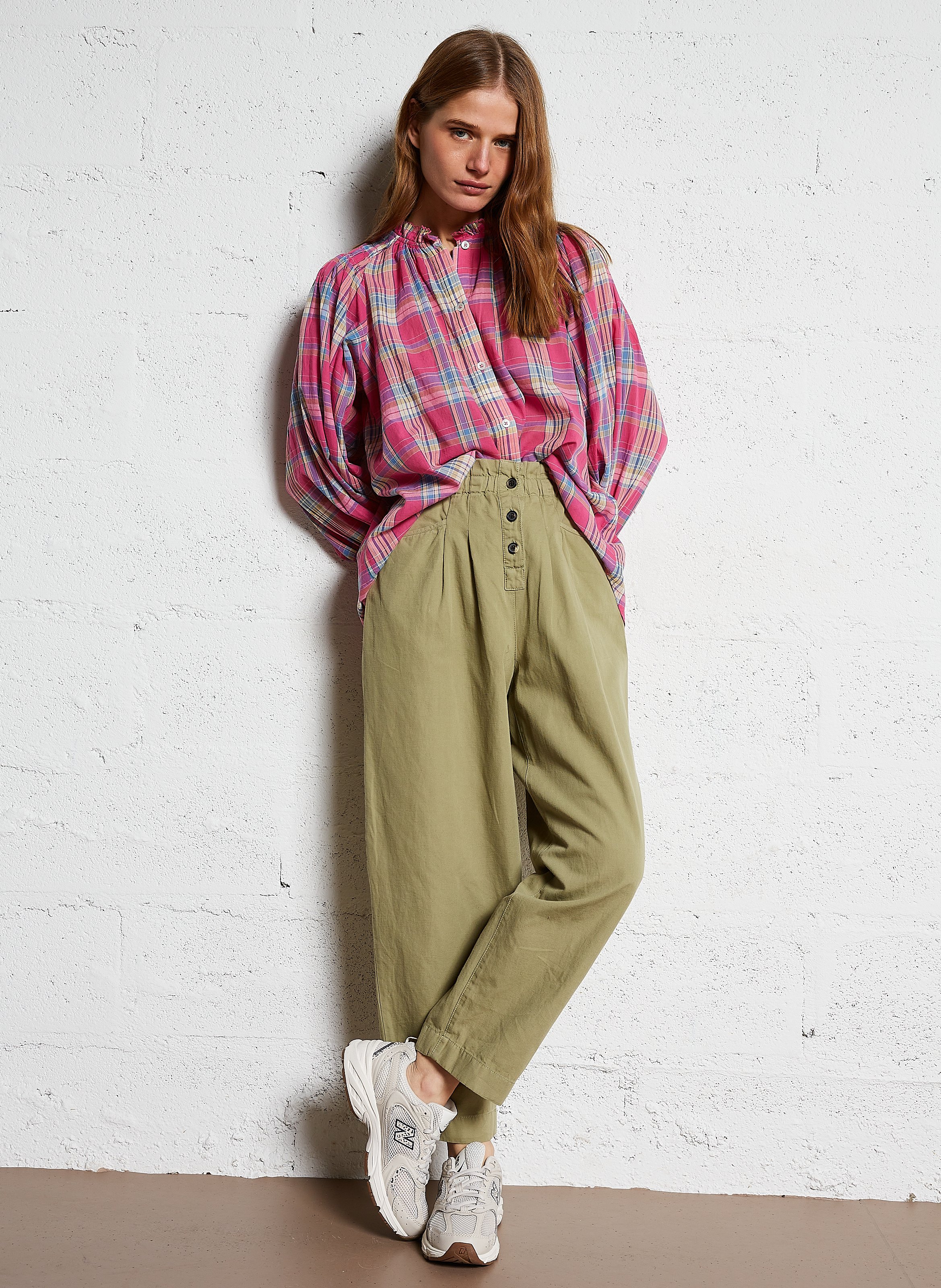 Chemise col classique manches contrastantes en coton BELLEROSE Green