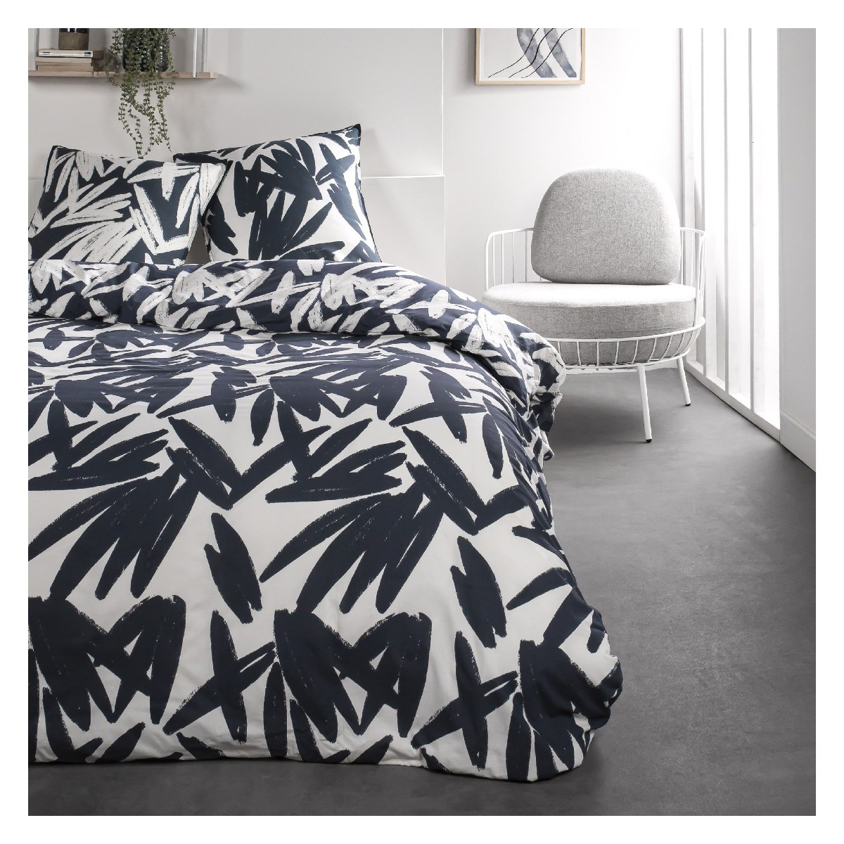 Printed cotton bedding set TODAY LINGE DE MAISON White