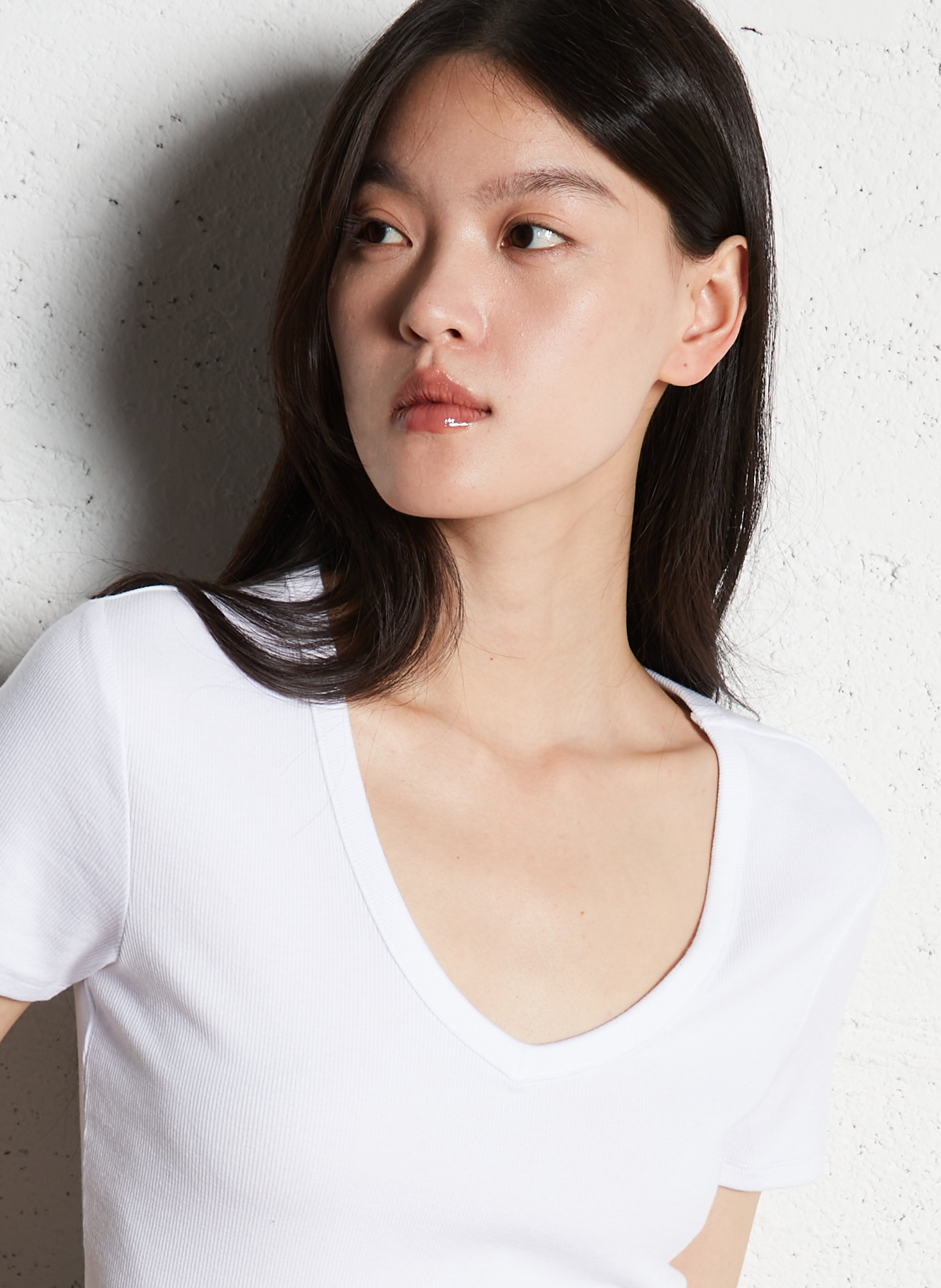 Basic cotton-mix T-shirt MAISON 123 White