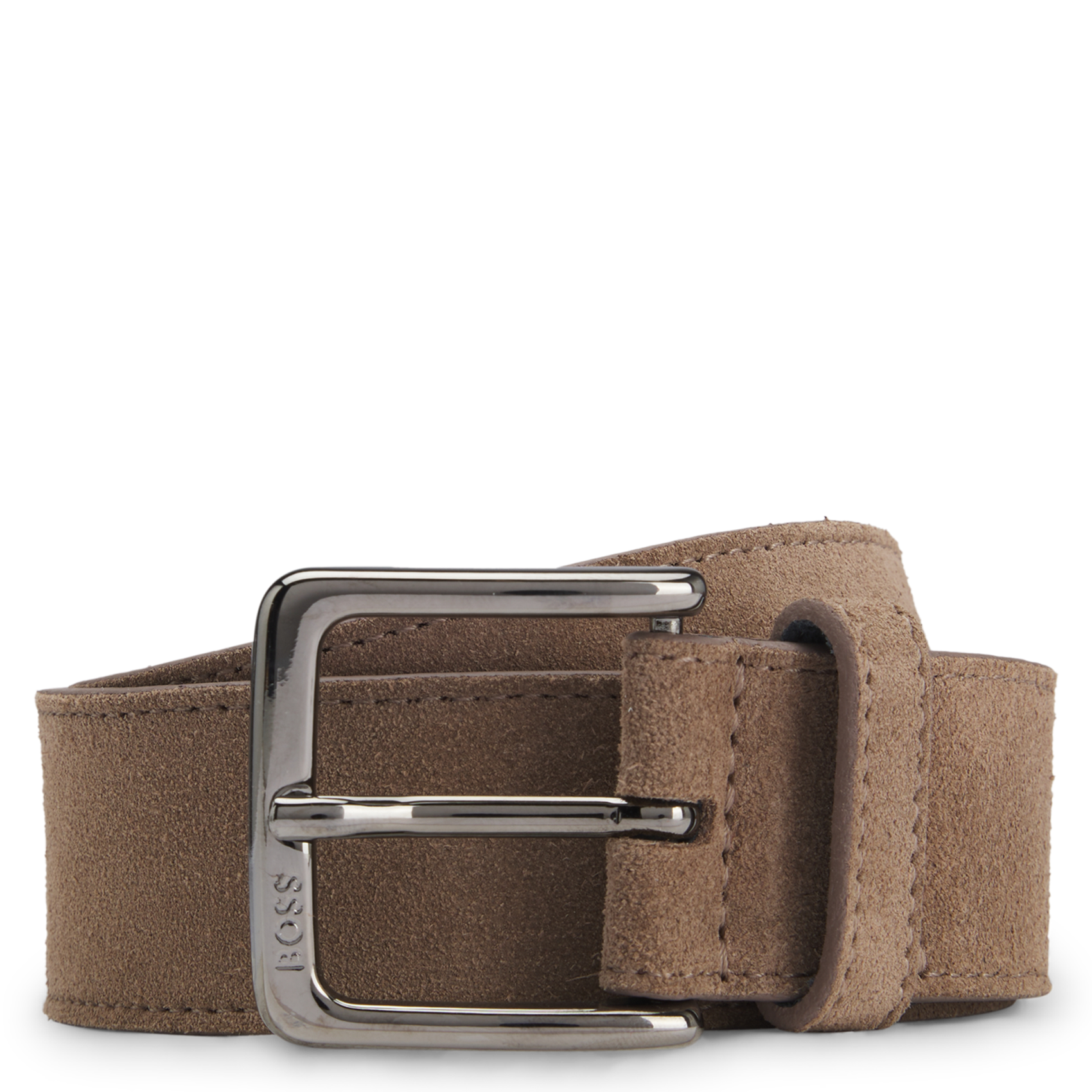 Suede leather belt BOSS Beige