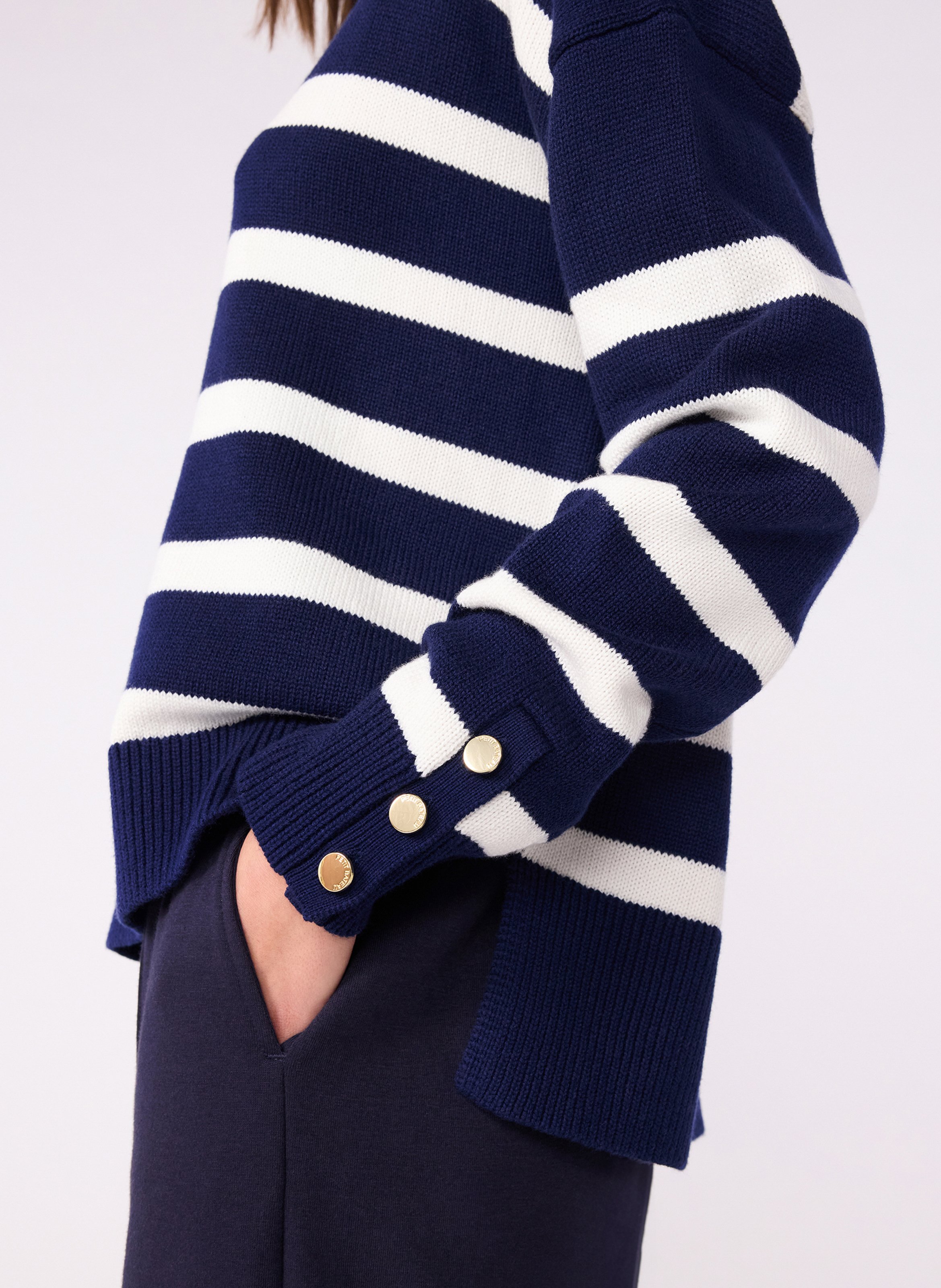 Pull oversize en laine mélangée PETIT BATEAU Bleu