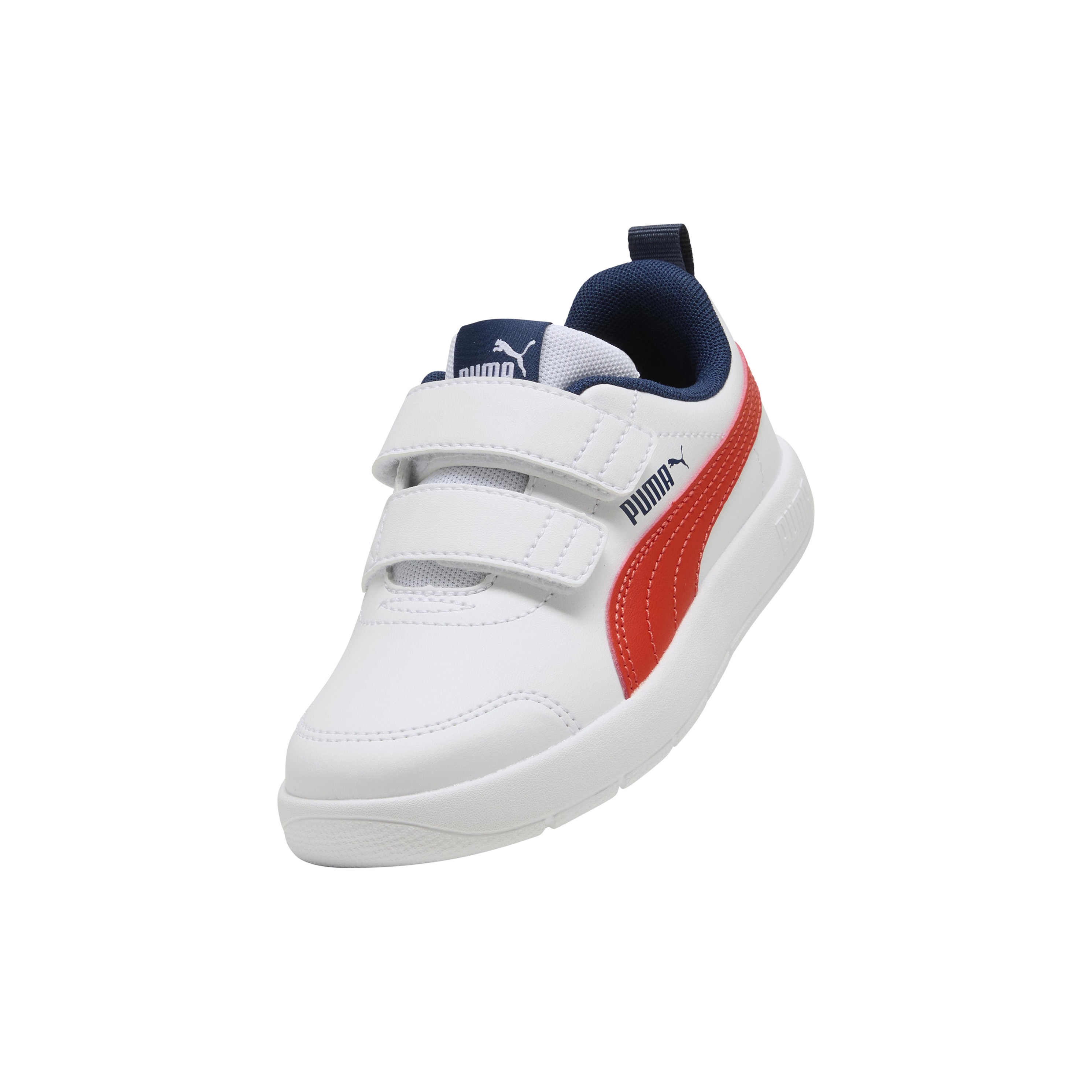 Low children's sneaker with Velcro straps Courtflex v3 v inf PUMA White