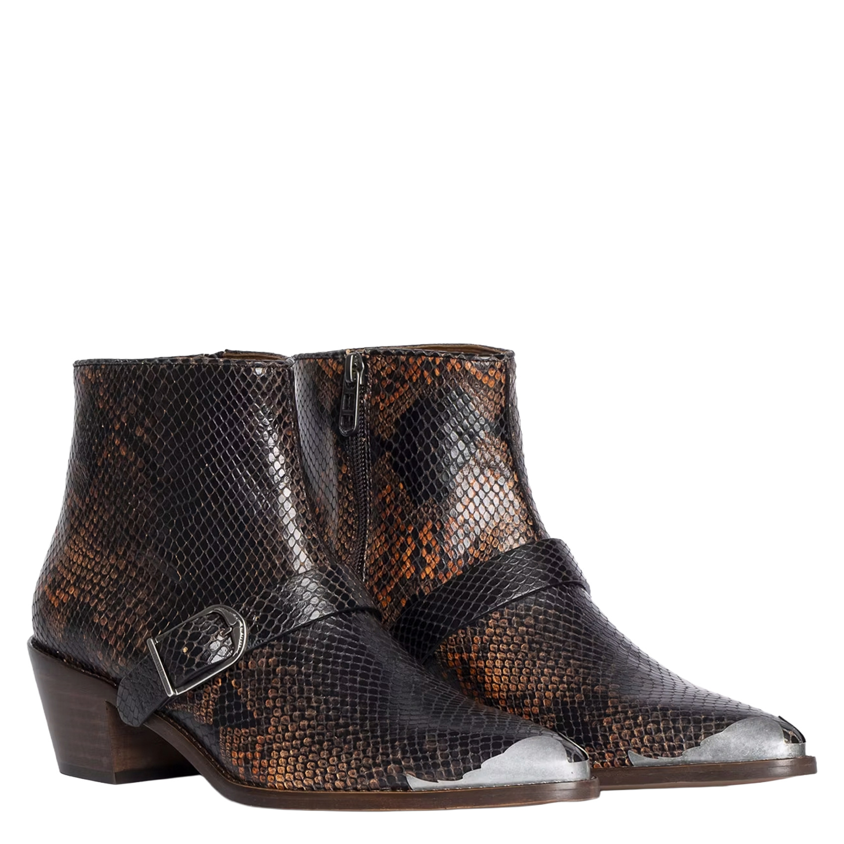 Bottines pointues en cuir ZADIG&VOLTAIRE Orange