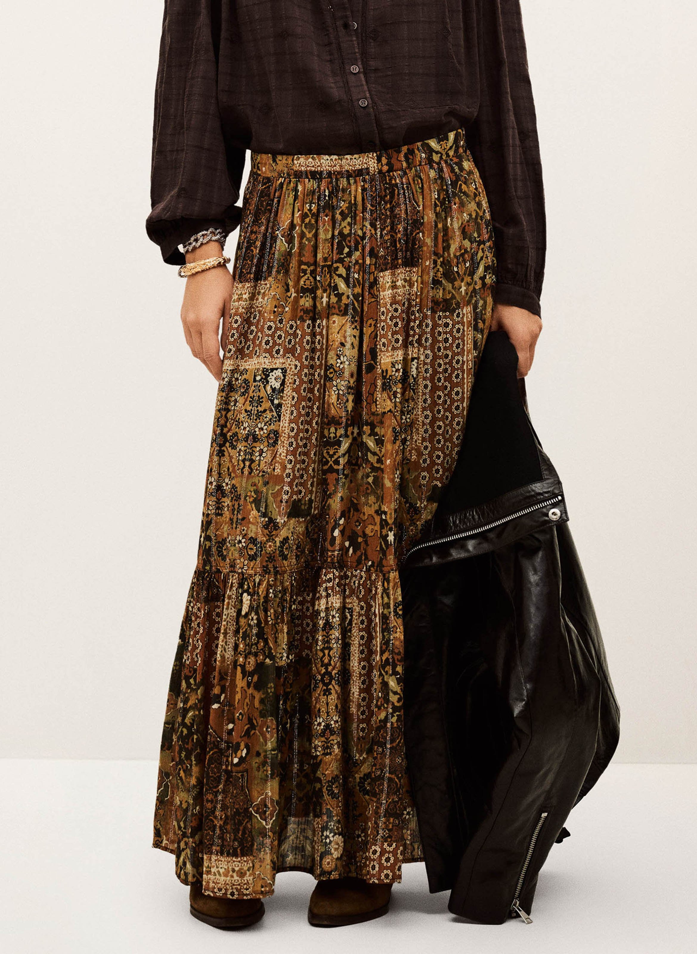 Jupe longue imprimée BA&SH Orange