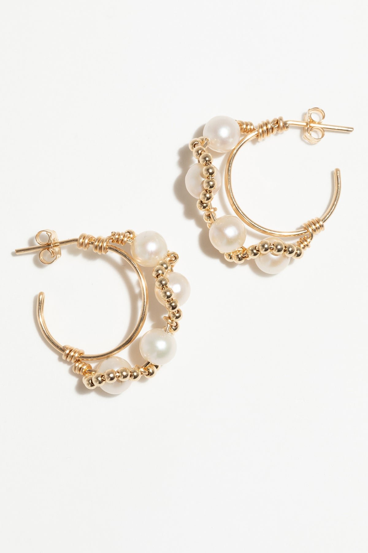 Mira pearl creole earrings YAY Golden