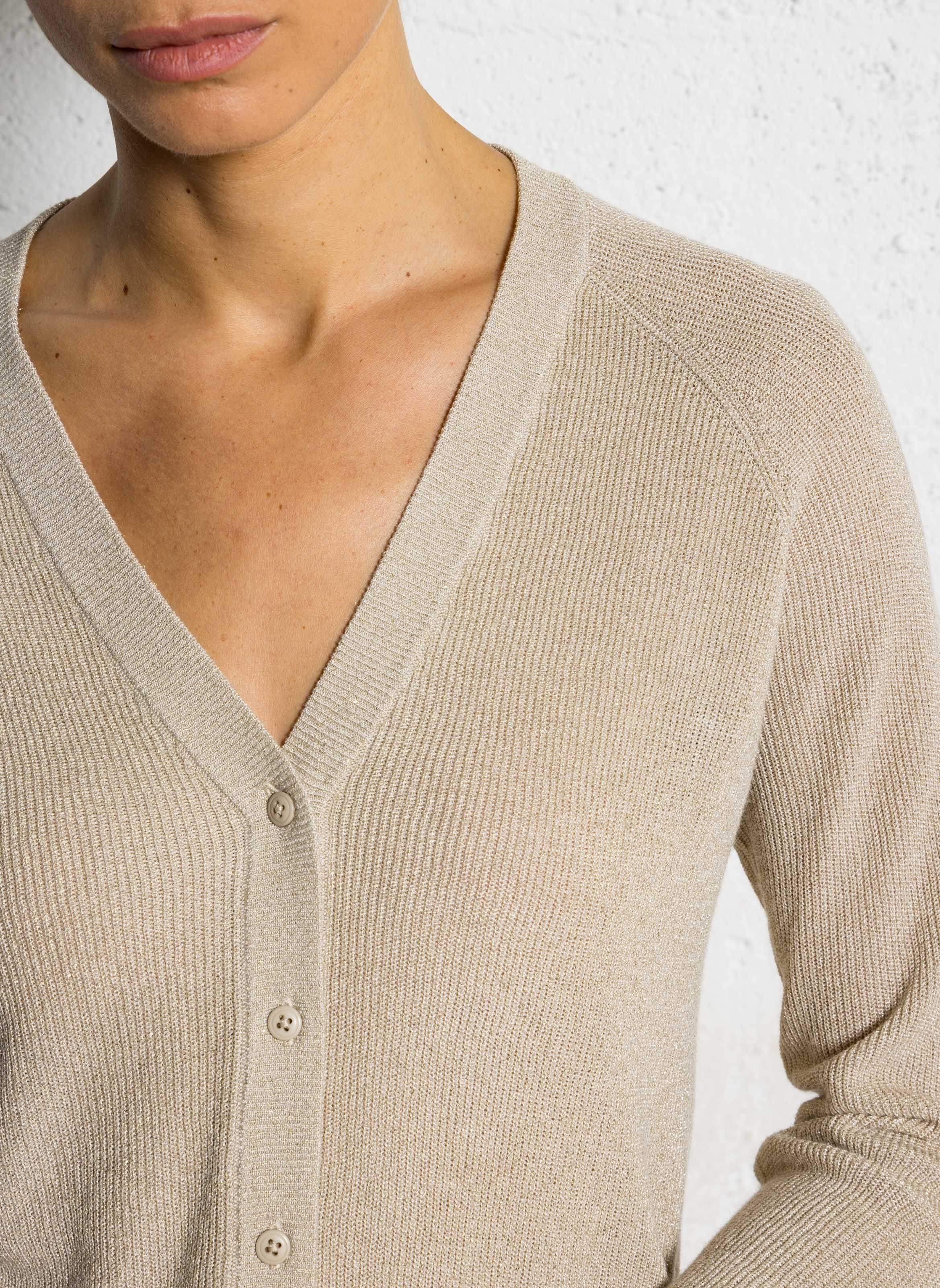 Gilet droit à col V SUD EXPRESS Doré