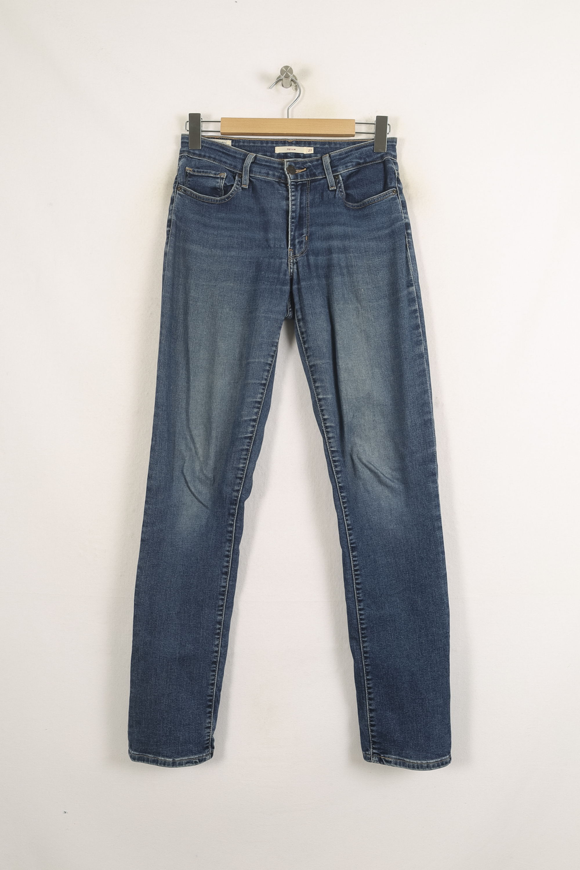 Cropped slim jeans with studs LEVI'S - Seconde main Blue