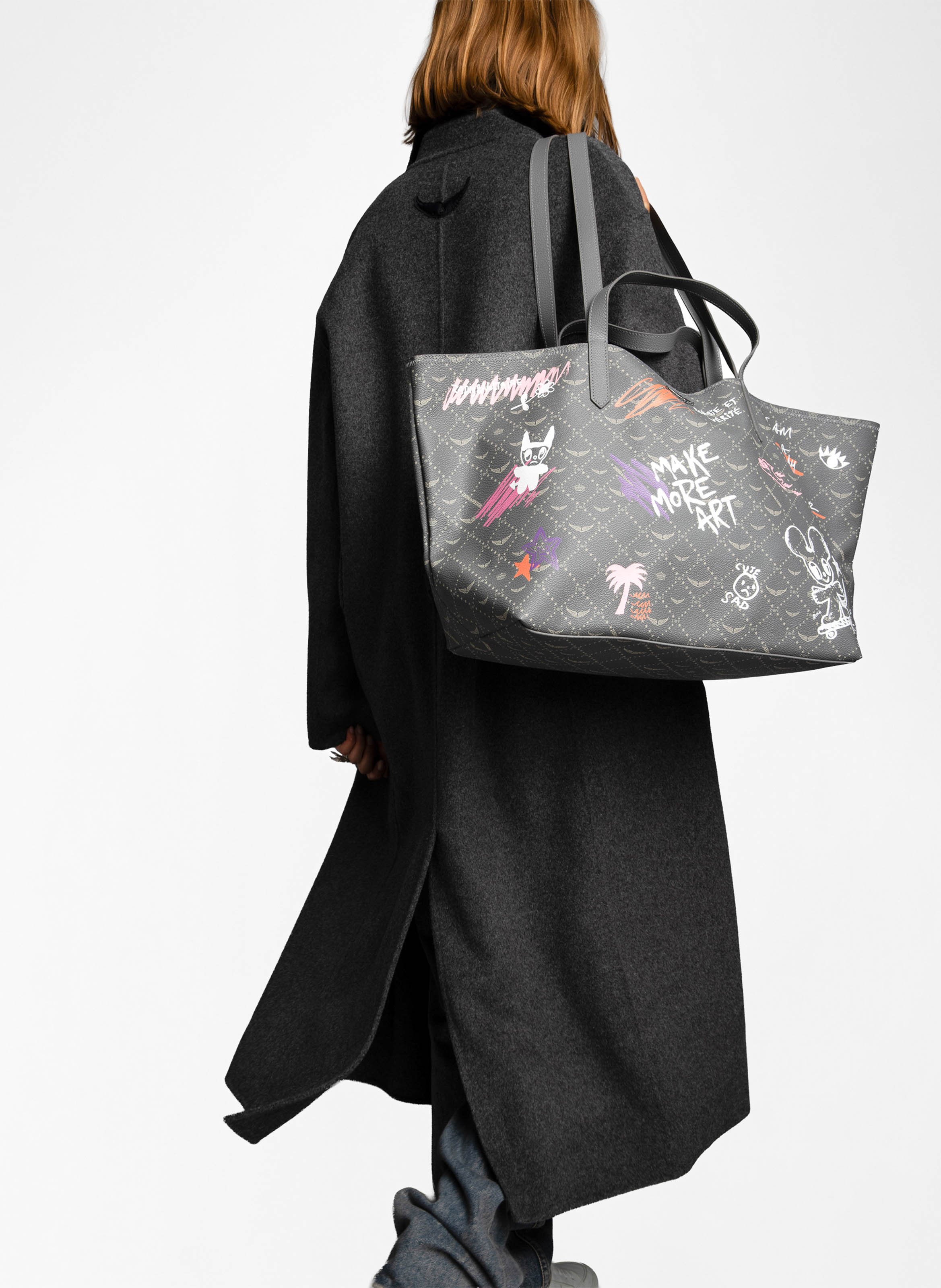 Printed tote bag ZADIG&VOLTAIRE Grey