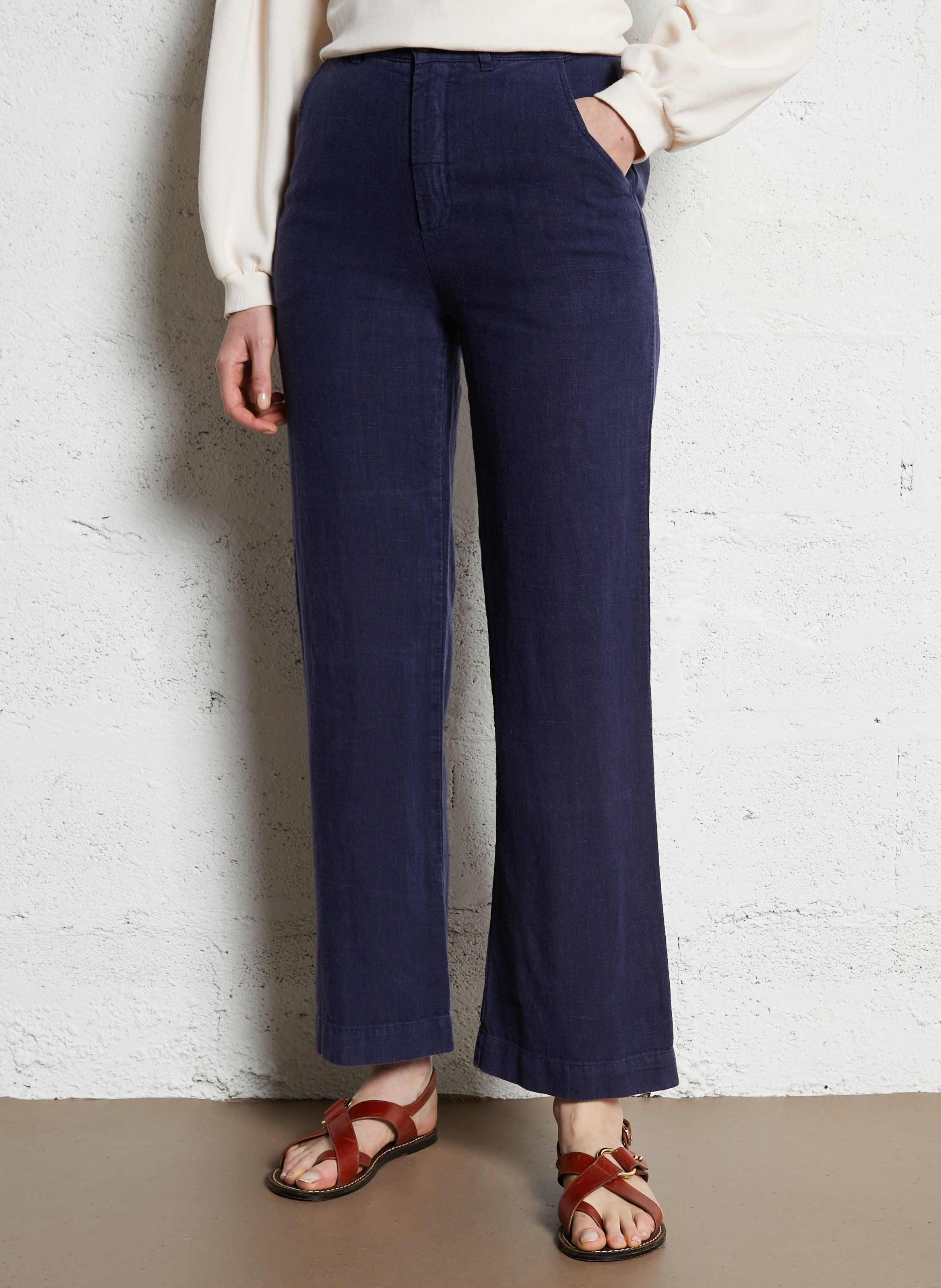 Pantalon droit en lin EMILE ET IDA