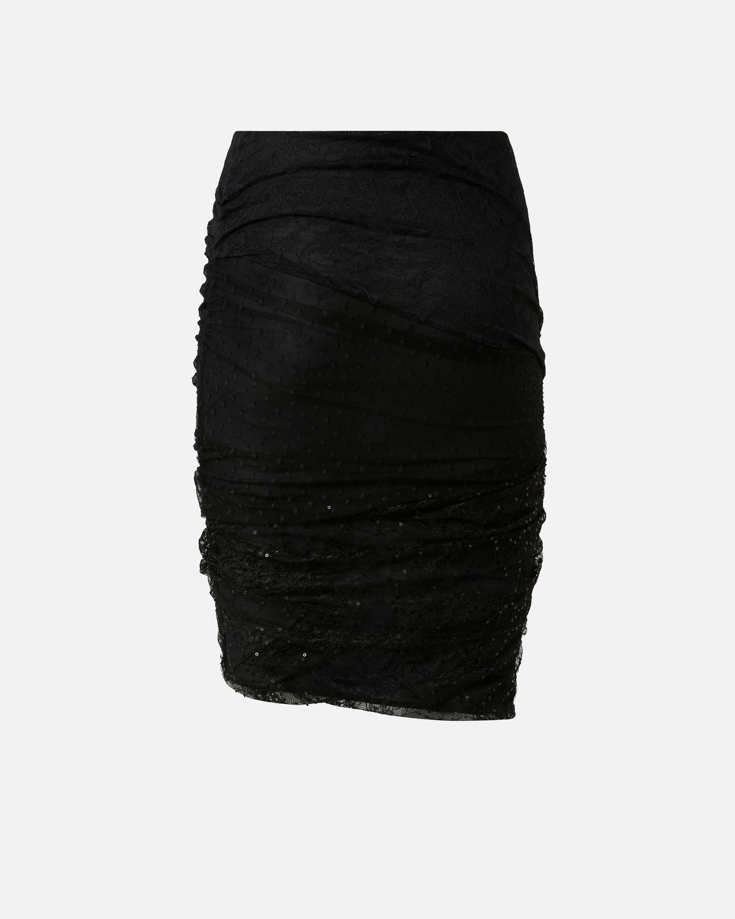 Pencil skirt in lace with patchwork effect PINKO Black