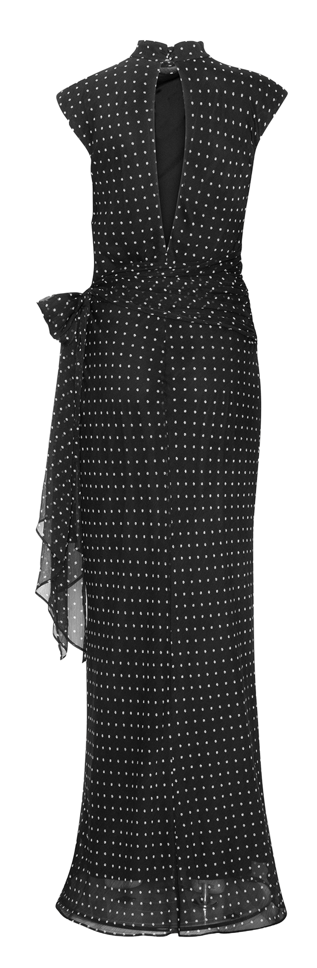 Long draped patterned dress ROTATE Black