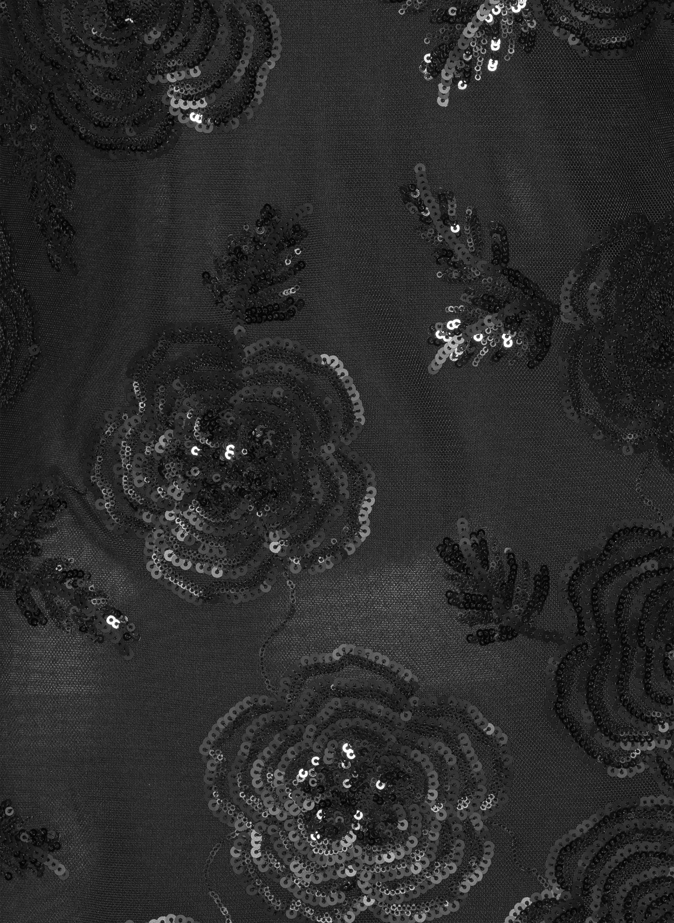 Short sequined round-neck dress ROTATE Black