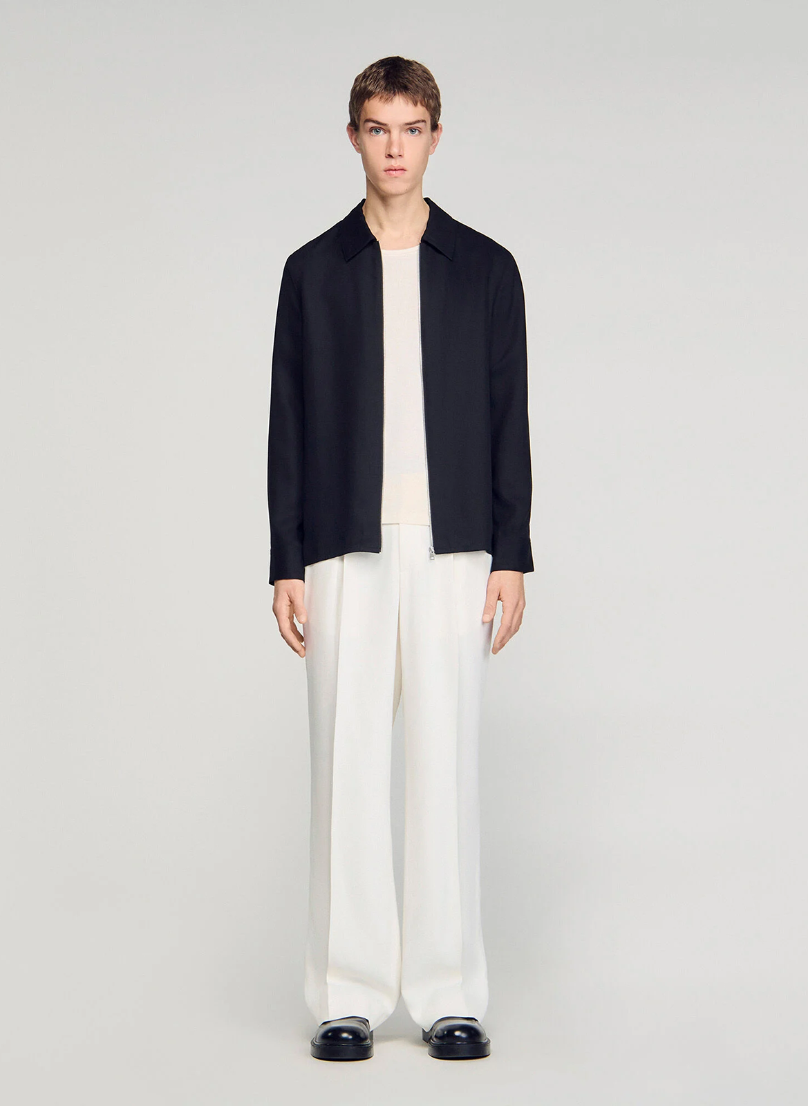 Jacket with classic collar SANDRO Black