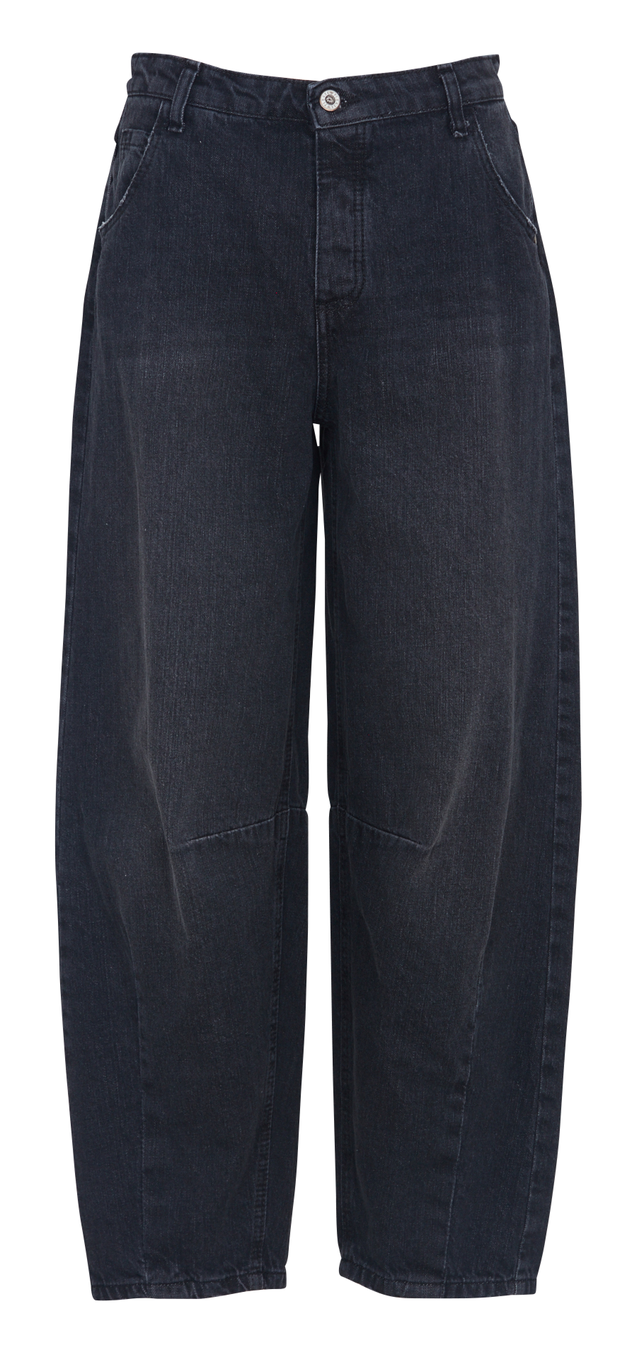 Jean baggy taille haute en coton PLEASE Noir