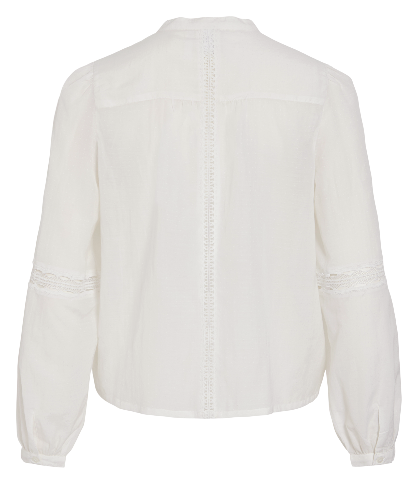 Chemise droite col rond en dentelle ROUGE EDIT Beige