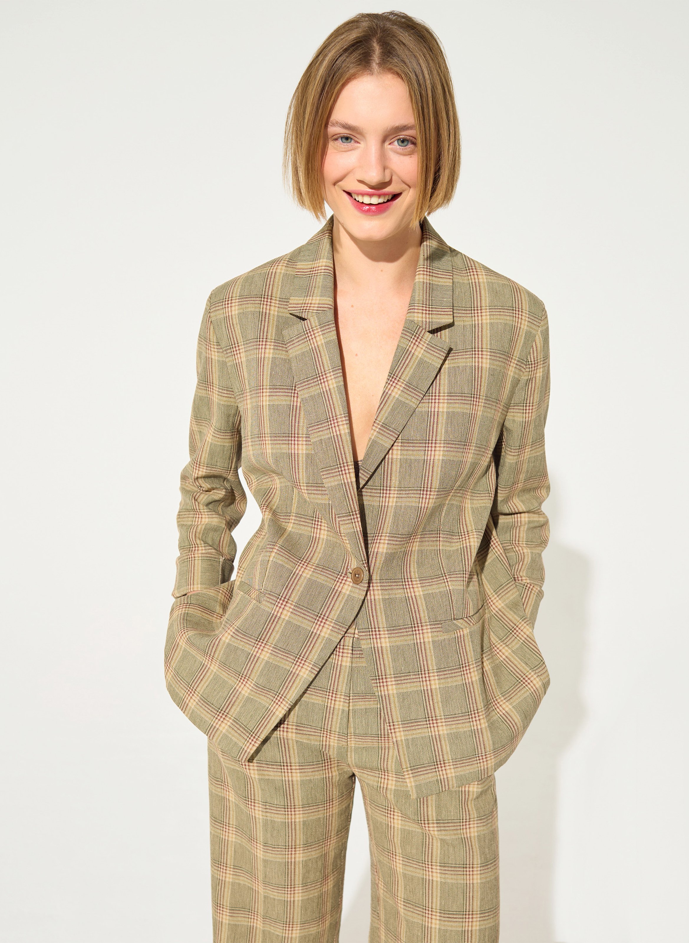 Chaqueta de sastre a cuadros COTELAC Verde