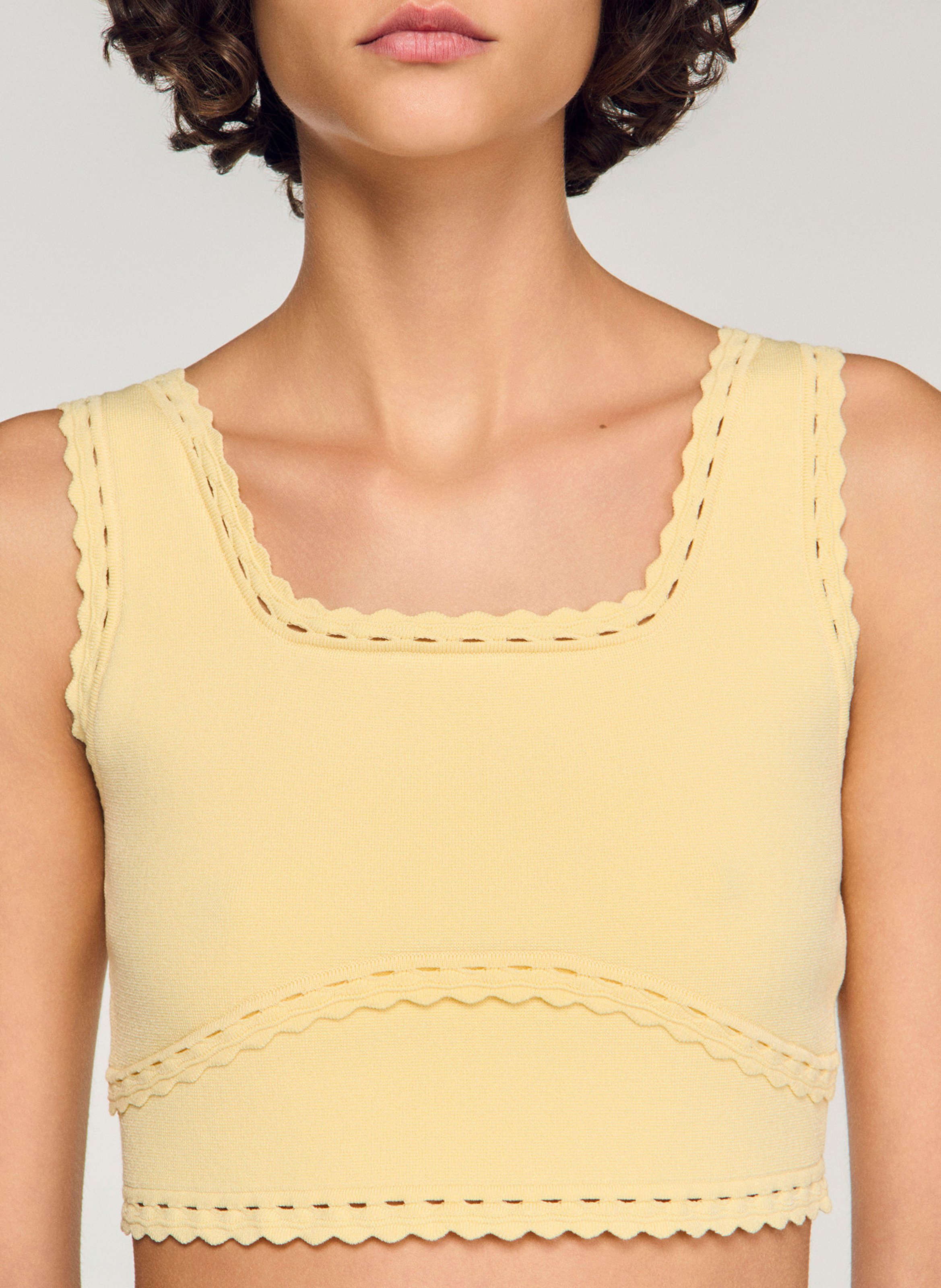 Top corto de punto SANDRO Amarillo