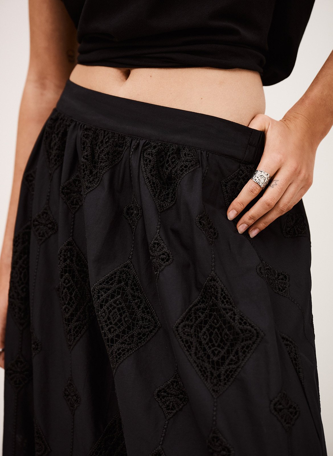 Lange rok | katoenblend BA&SH Zwart