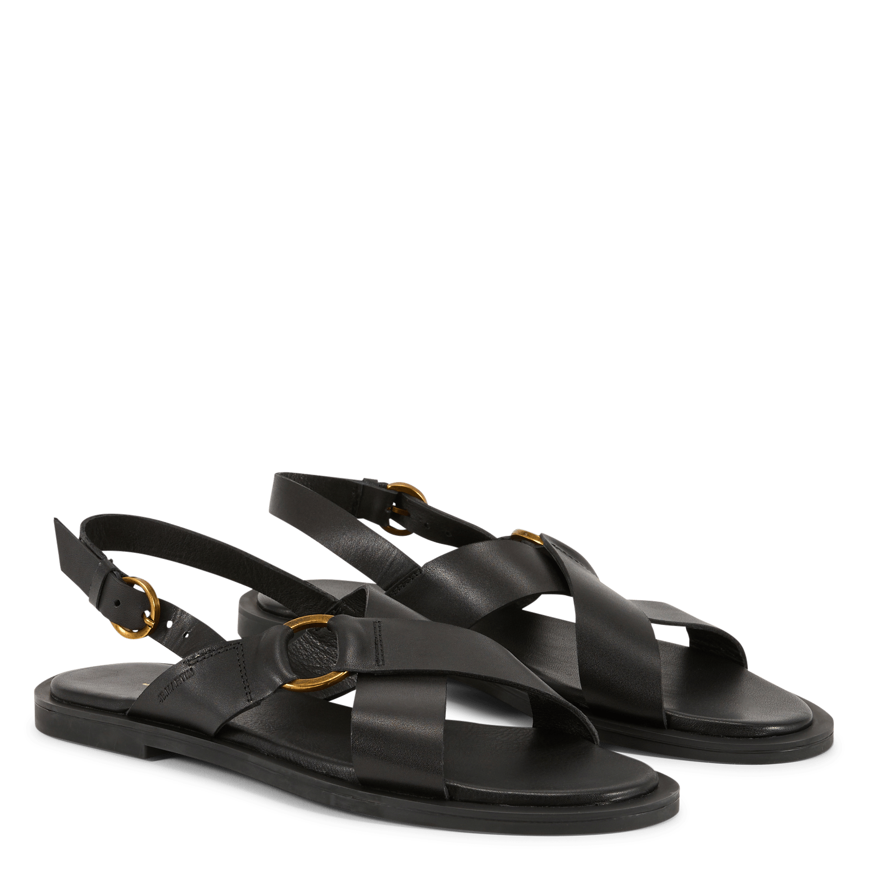 Avarca Berlin - Flache Ledersandalen mit Samt JB MARTIN Schwarz