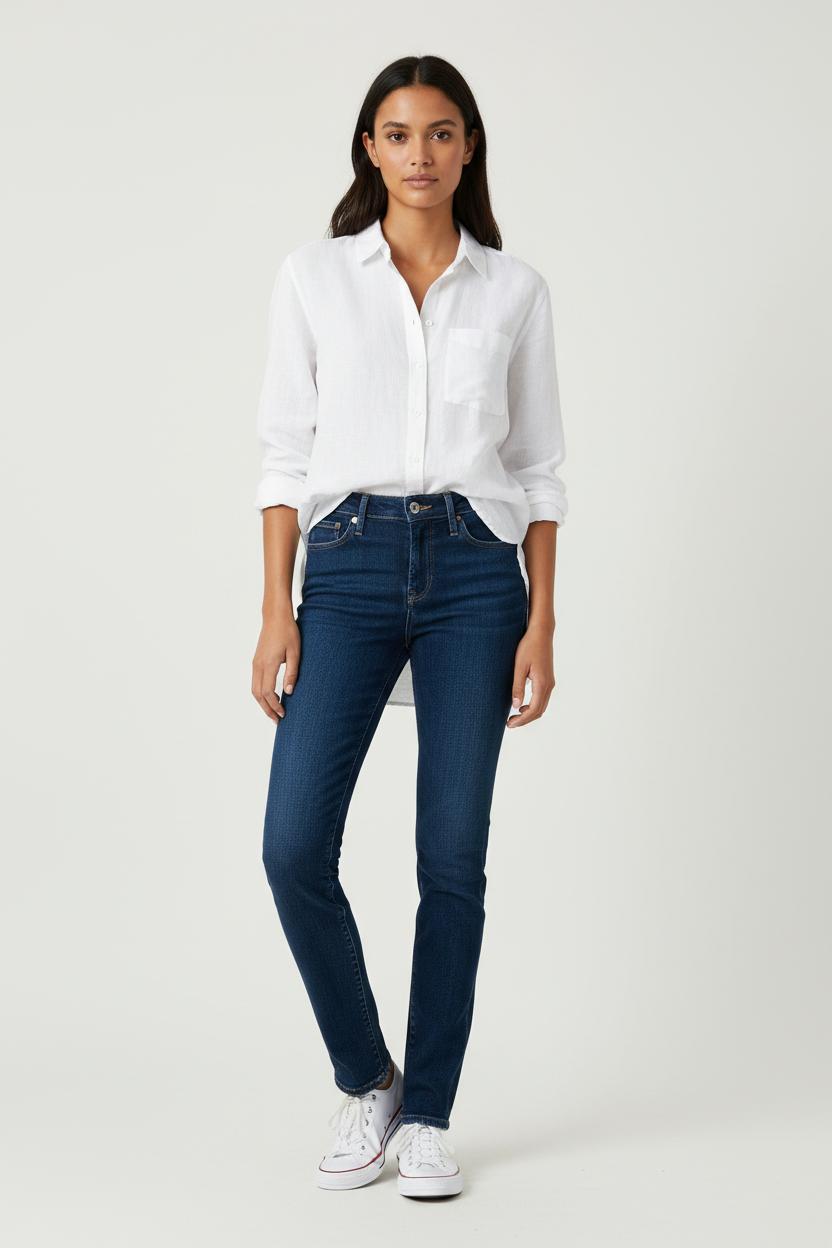 Cropped slim jeans with studs LEVI'S - Seconde main Blue