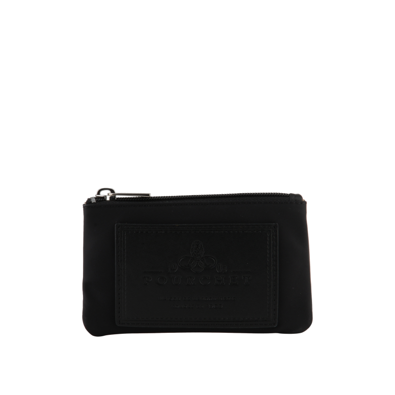 Portefeuille en toile garnie cuir POURCHET