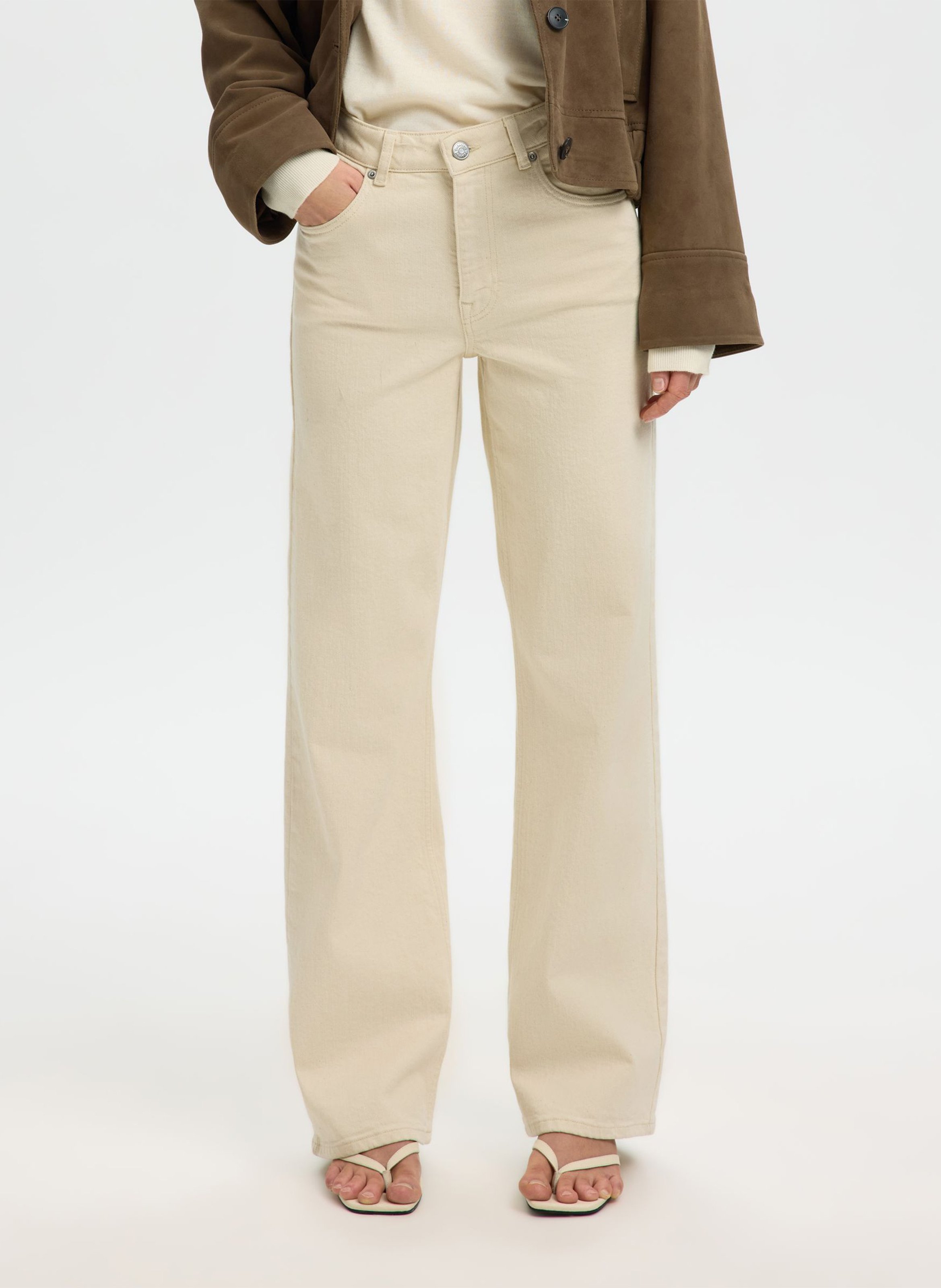 Bootcut-jeans | biokatoenblend SELECTED Beige