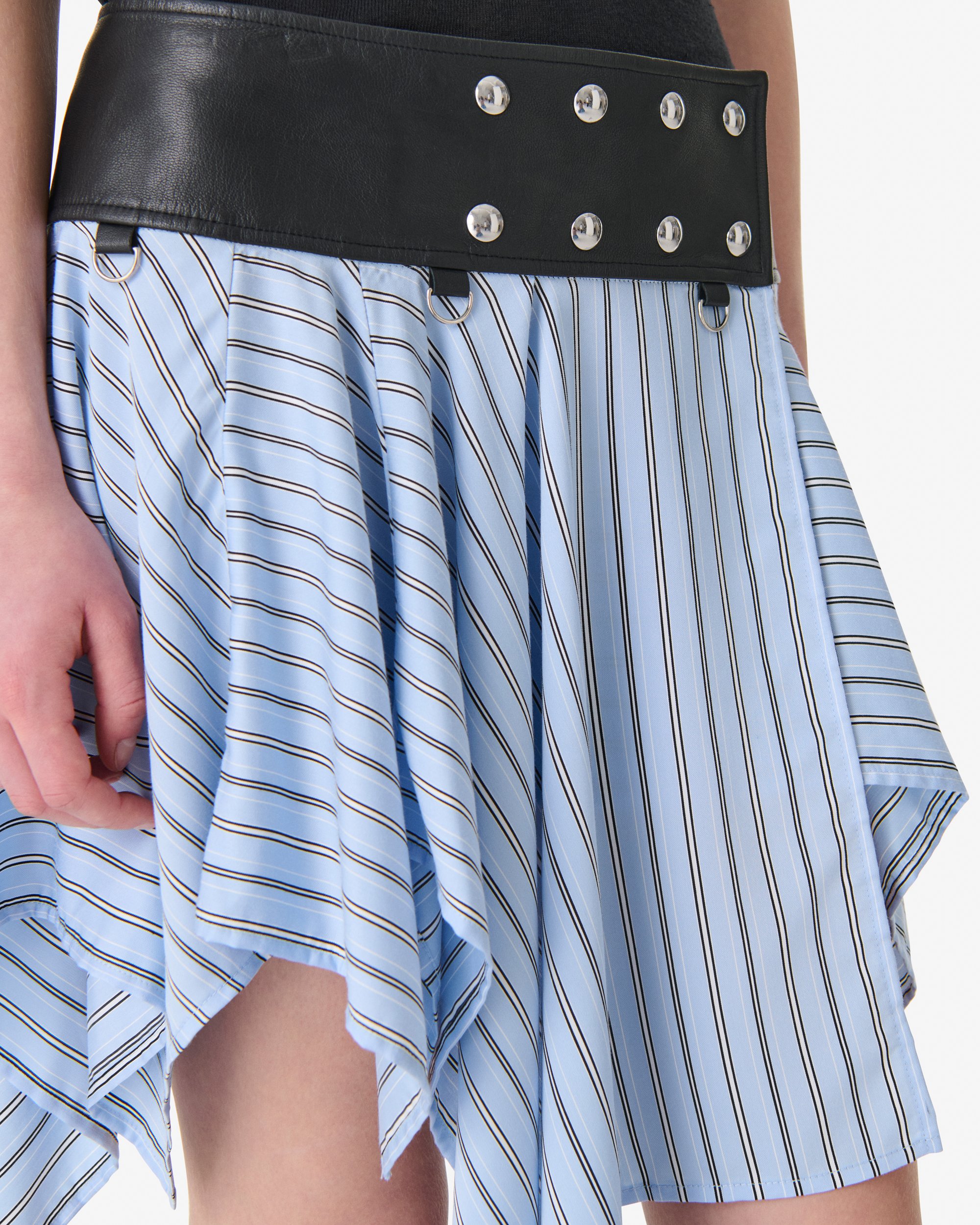 Ausgestellter Rock mit Streifen IRO Blau