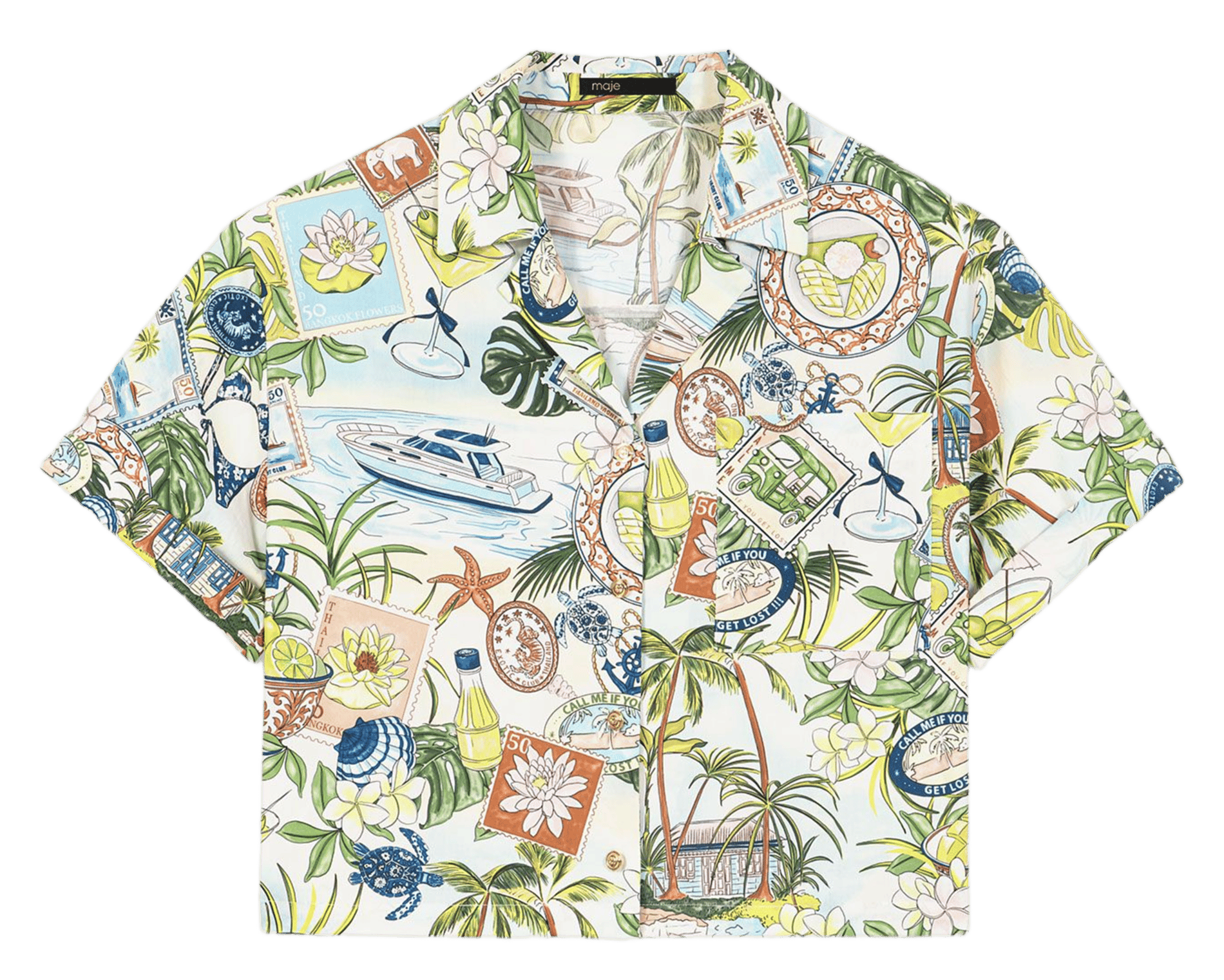 Chemise courte ample imprimée MAJE Multicolore