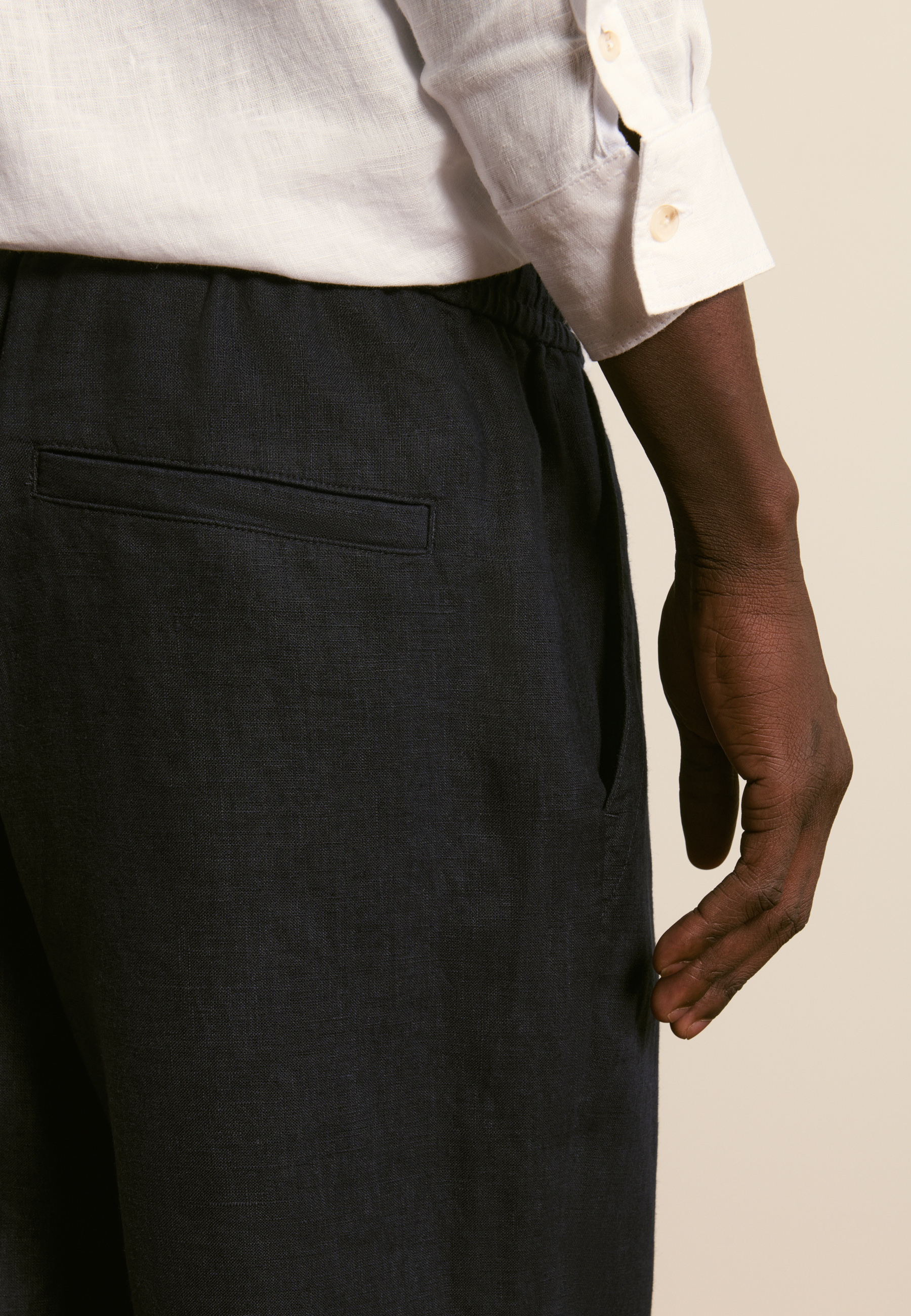 Pantalon en lin MAISON MONTAGUT Bleu